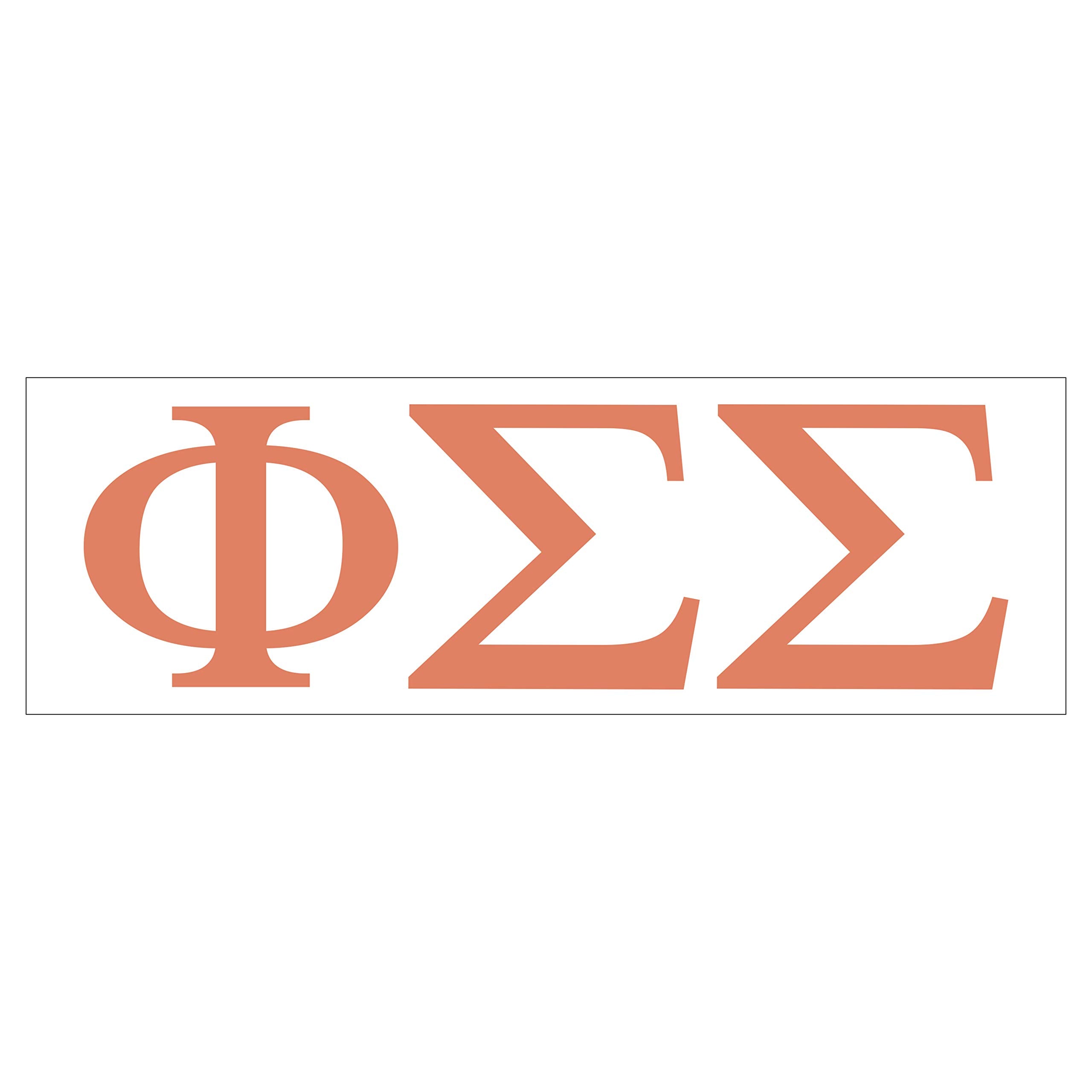 Pro-Graphx Phi Sigma Sigma Greek Sorority Sticker Decal, 2.5 Inches Tall, Coral