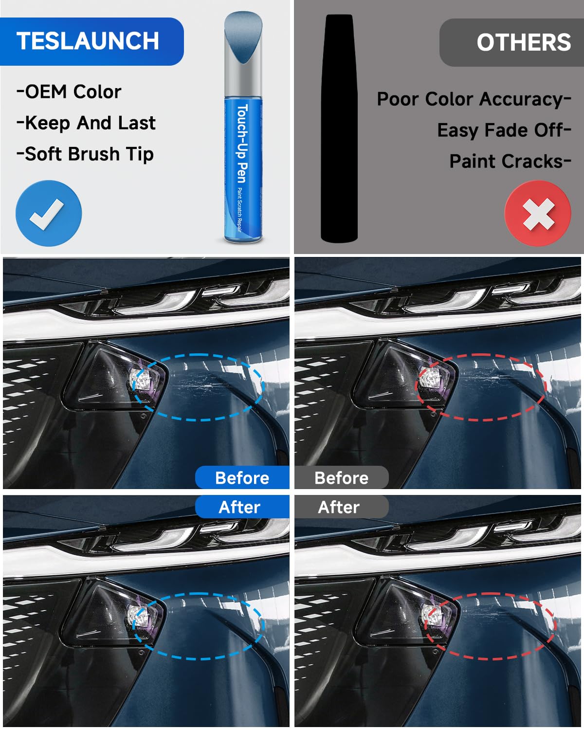 RSACET 42B Blue Reflex Pearl Touch Up Paint Compatible with Mazda Exact Match Touch Up Paint Car Scratch Repair