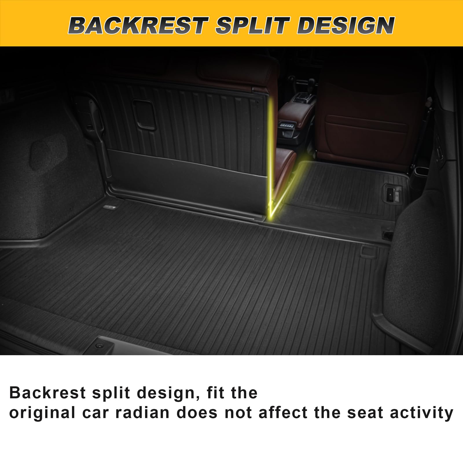 Cargo Liner & Backrest Mat Fit for Honda HR-V HRV 2016-2022 AWD: Cargo Mat with Backrest Mat Behind 2nd Row Back Seat Protector