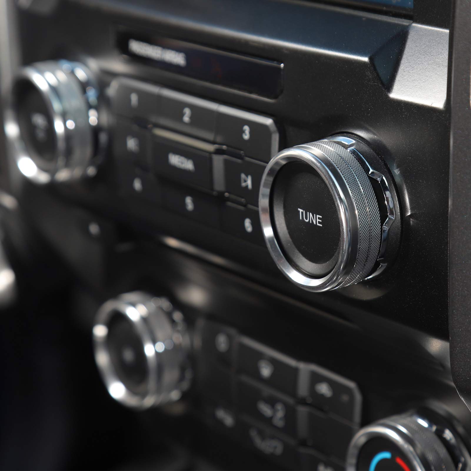 For F150 Air Conditioner Switch & Trailer & 4Wd & Vol Knob Button Trim For Ford F150 Xlt 2016 2017 2018 2019, Silver Aluminum, 6