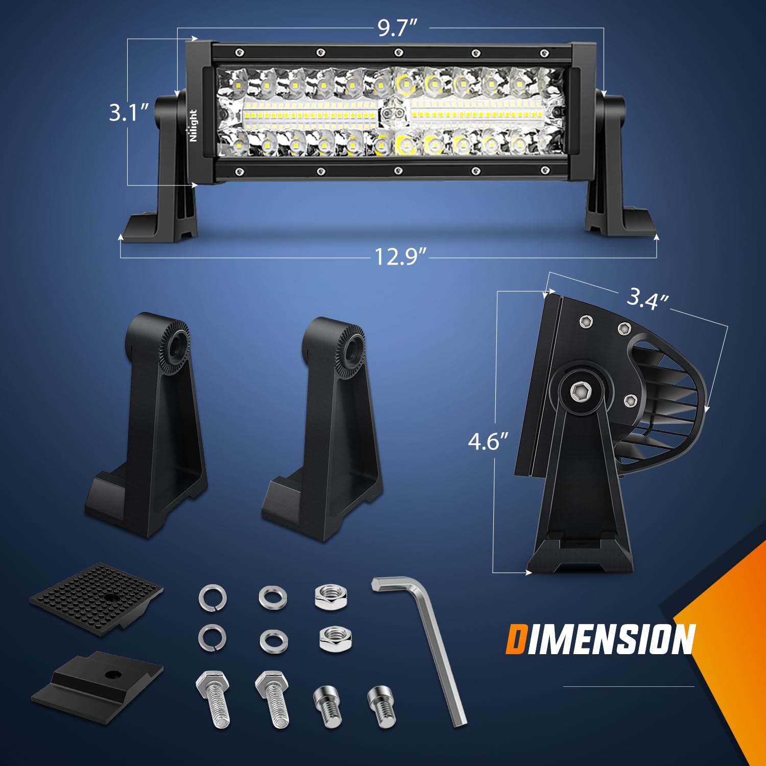 Nilight 42 Inch Led Light Bar 320 Led Chips 11240Lm Curved Triple Row Spot Flood Combo High Power Driving Off Road Lights For Tr