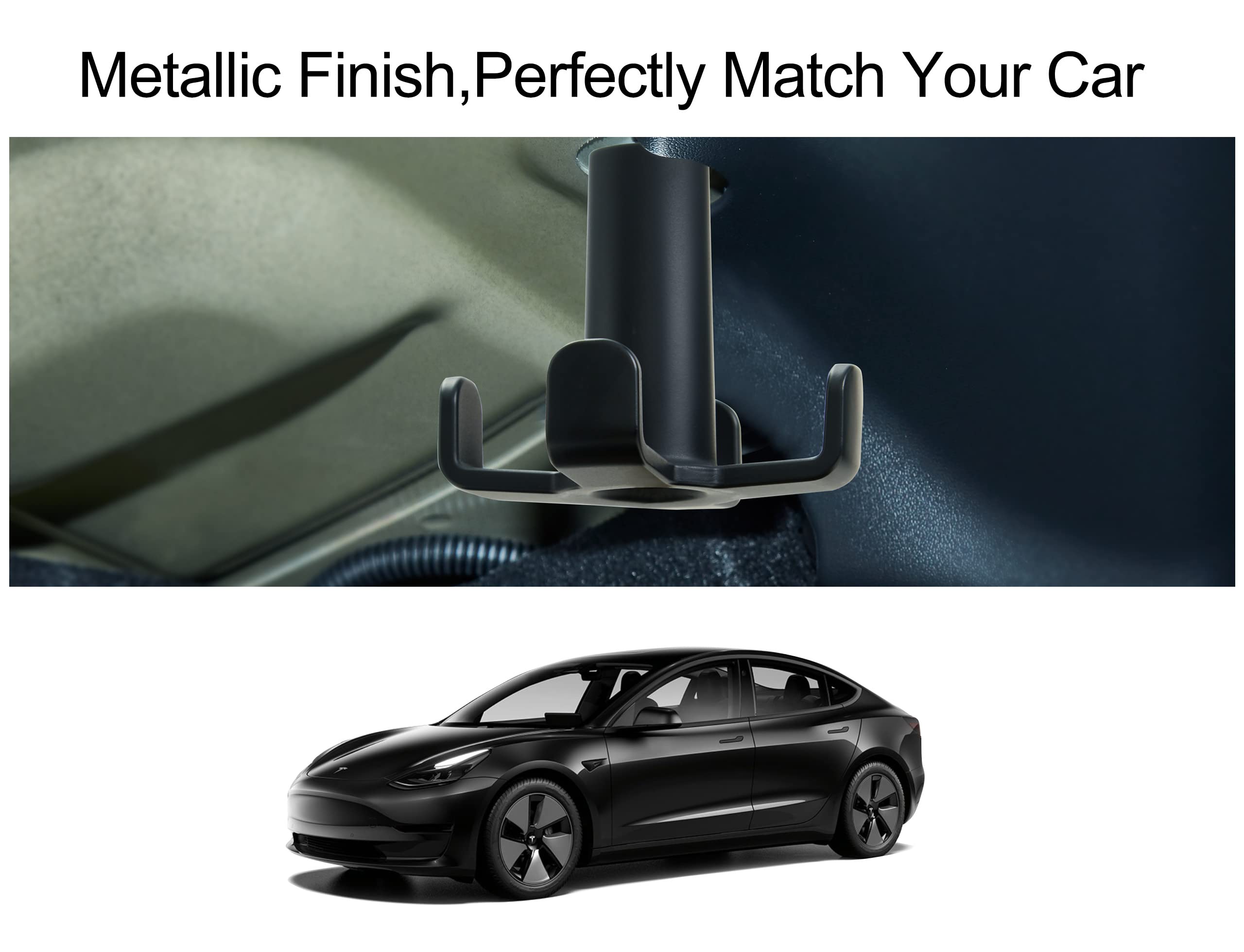 Aoditeck Model 3 Trunk Hook Aluminum Trunk Grocery Bag Hook For 2016-2025 Tesla Model 3 Metal Tote Grocery Bag Holder, Interior