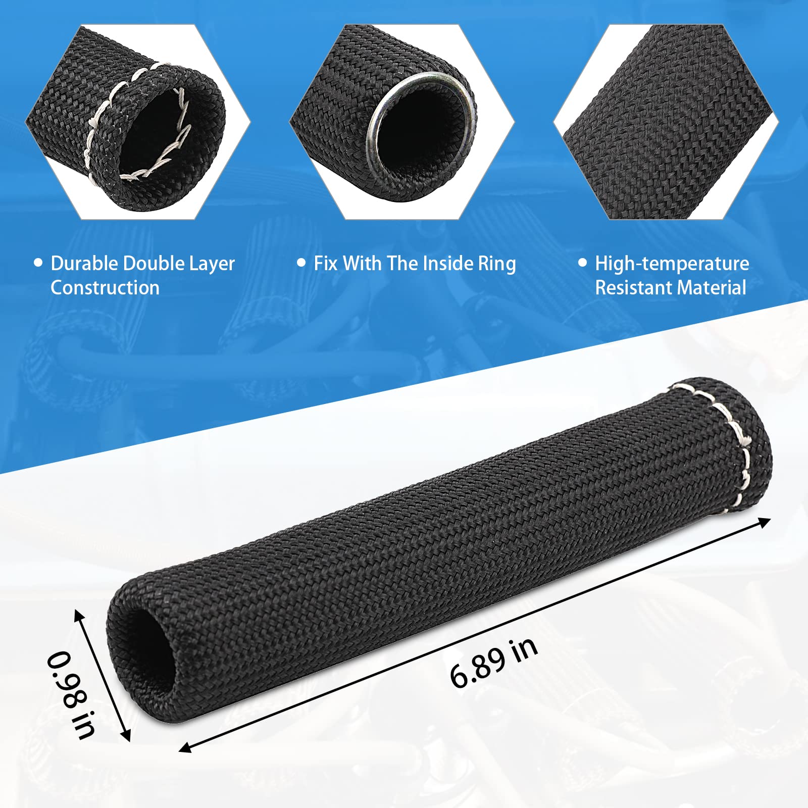 8Pcs Spark Plug Wire Boots Protector Sleeve Heat Shield Cover With 16Pcs Stainless Steel Wire Ties Kit 2500 Degree Spark Plug Wi