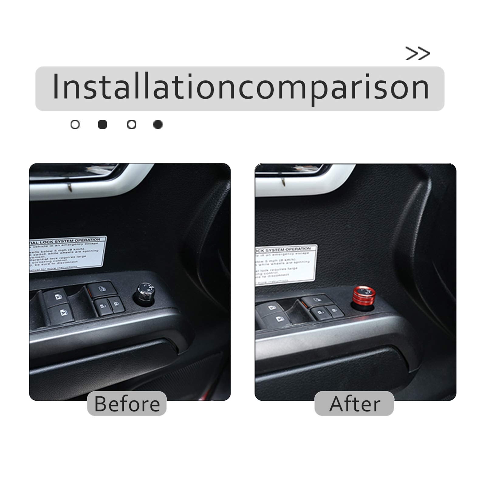 Tongsheng 3 Pcs Car Aluminum Alloy Rear View Mirror Adjustment And Volume Knob Cover Trim For Toyota Tacoma 2015 2016 2017 2018