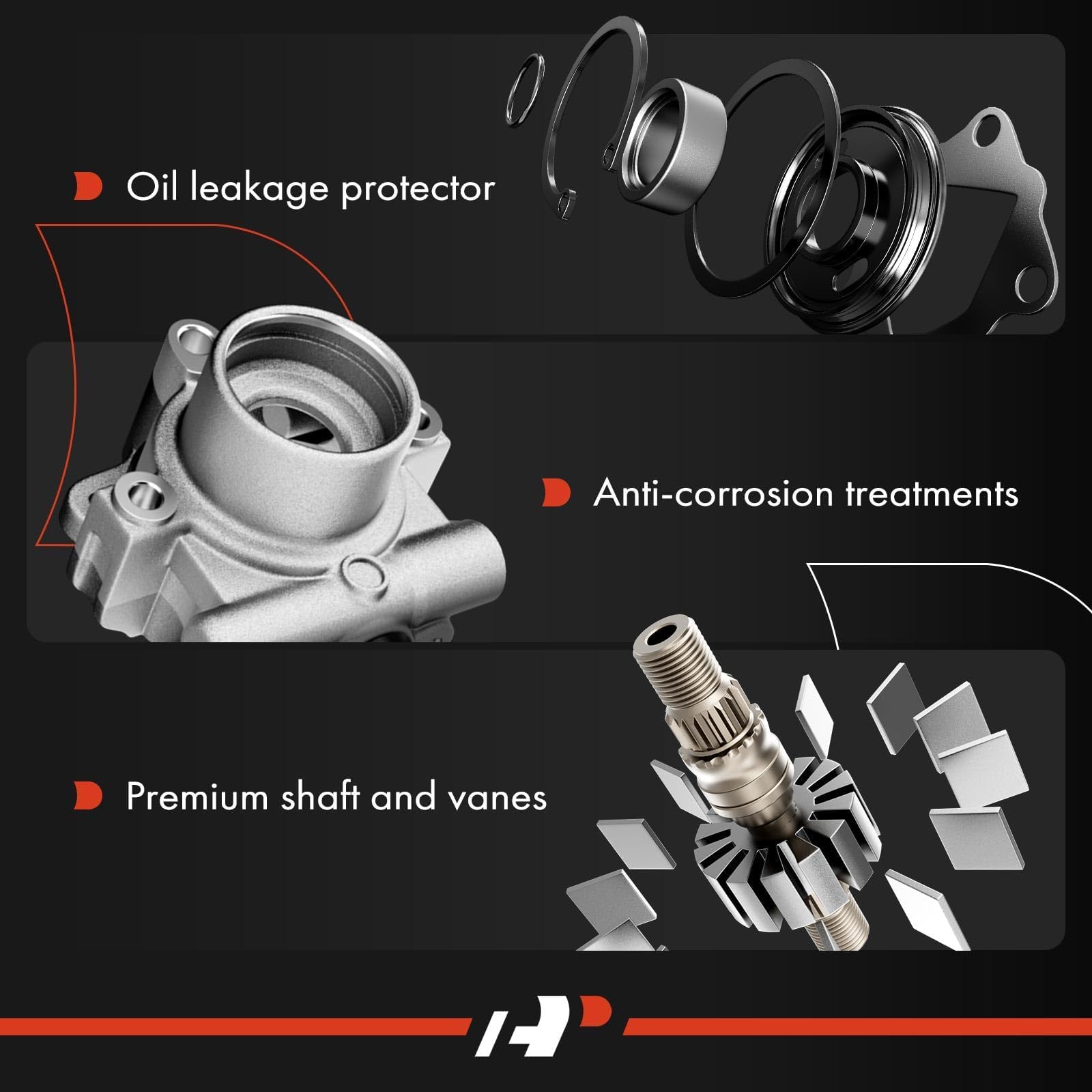 A-Premium Power Steering Pump Compatible With Honda Odyssey 2005-2010, Pilot 2005-2008 & Acura Mdx 2007-2013, V6 3.5L 3.7L, Repl