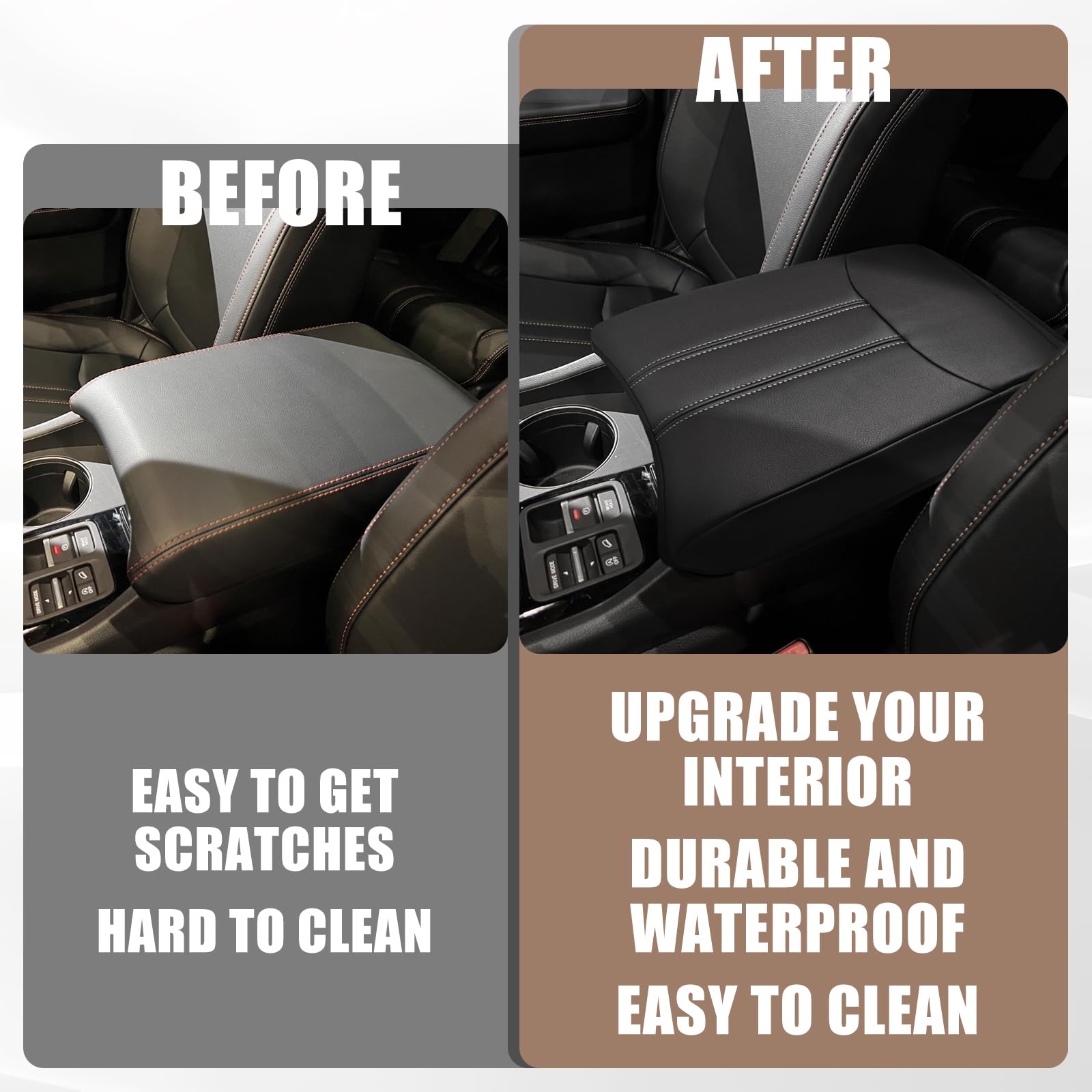 Muslogy Armrest Cover Center Console Pad Compatible With Honda Pilot 2023-2024, 2024 Ridgeline/Passport Accessories Armrest Lid