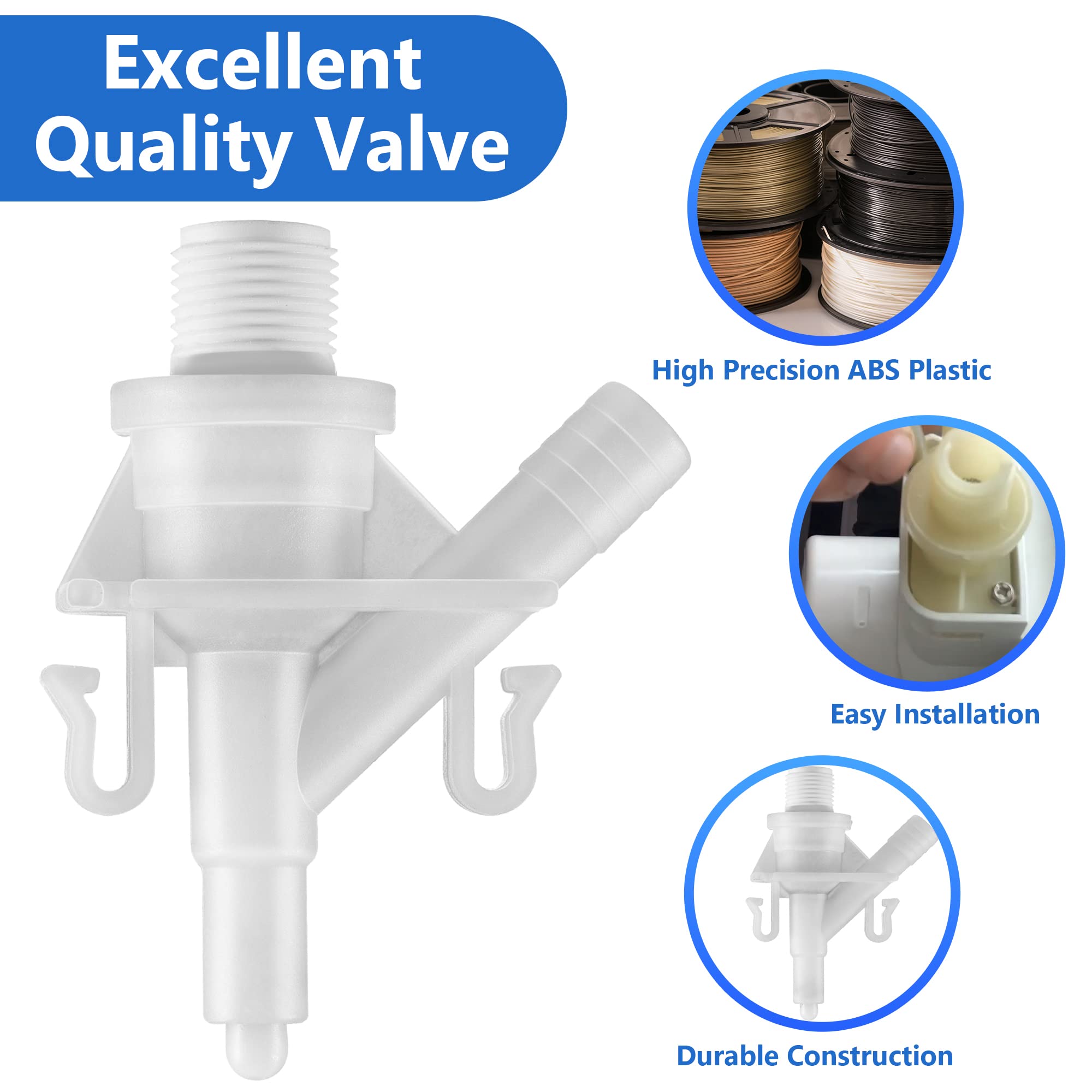 385311641 Water Valve Kit, Plastic Rv Camper Toilet Valve Parts For Pedal Flush Valve Toilets Compatible With Sealand 300 310 311 320 And 321 Series Rv Marine Toilet Flush Valve Replacement (2 Pieces)