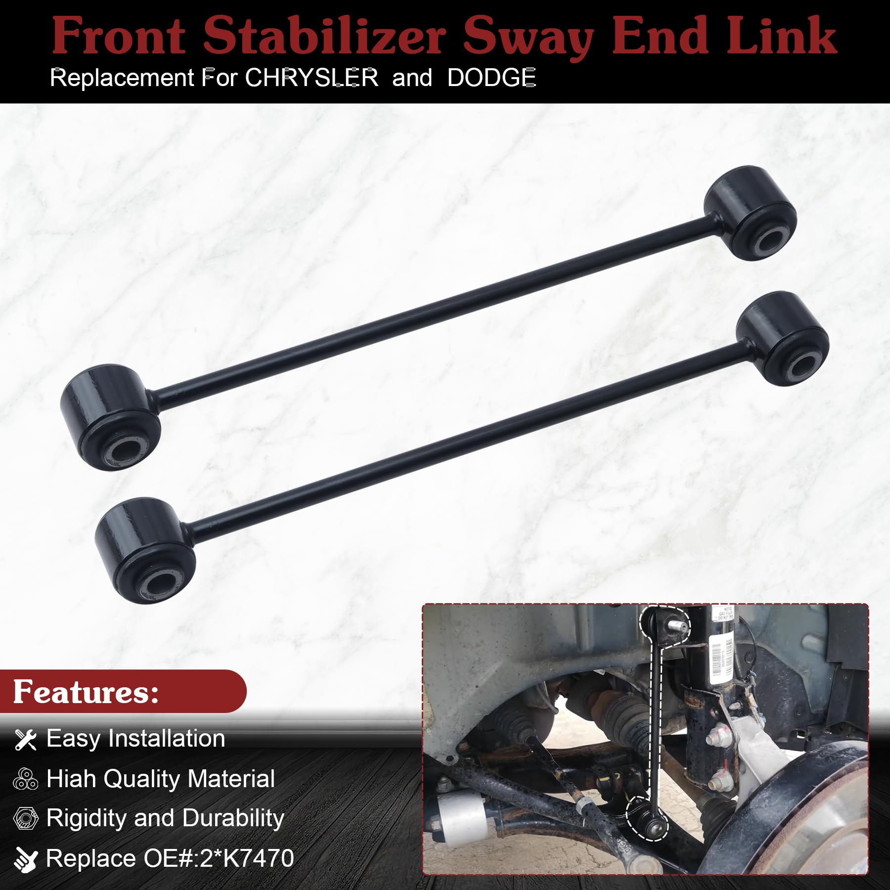 Stiueoav K7470 Sway Bar Link - Rear Stabilizer End Link Compatible With 2005-2019 300?2004-2008 Pacifica?2006-2019 Challenger?20
