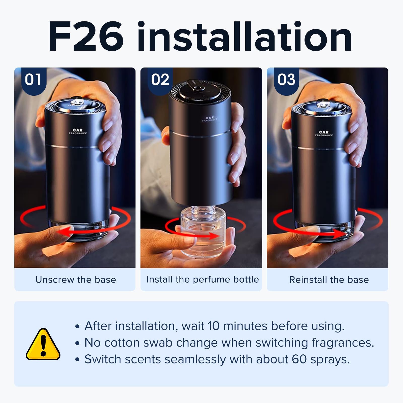 Ceeniu Car Air Fresheners - F26/F39 Dedicated Perfume Refill - 45Ml - Can Be Used For 2~6 Months - Made With Natural Plant Extra