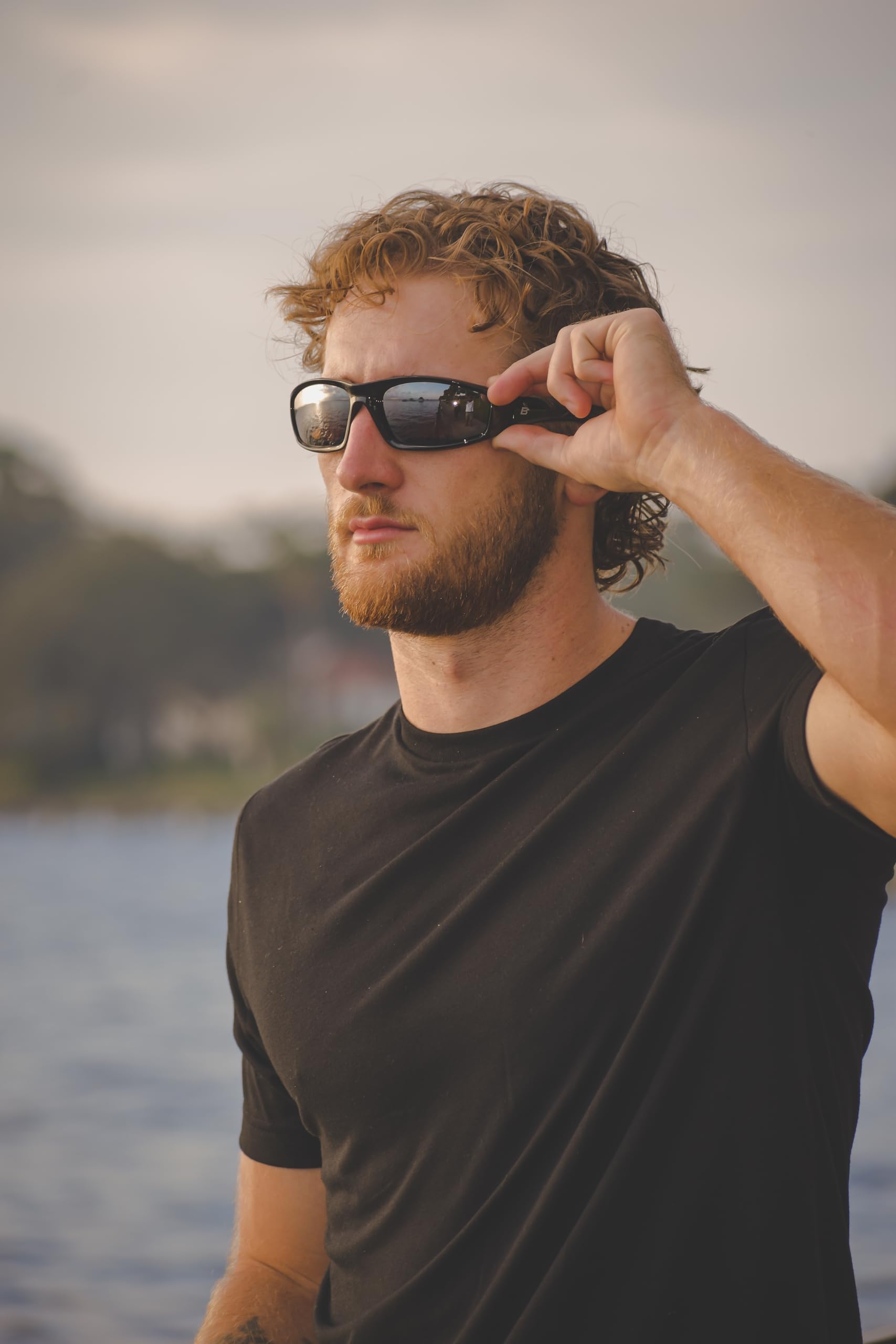 Birdz Eyewear Oriole Padded Motorcycle Glasses (Black Frame/Blue Lens)