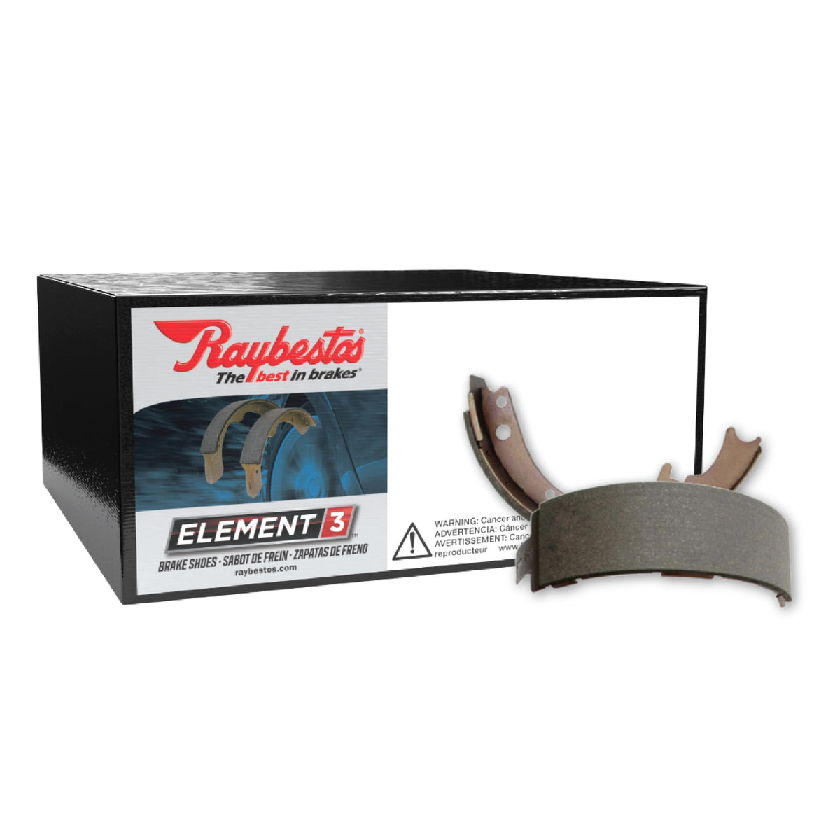 Raybestos Element3 Automotive Replacement Rear Parking Brake Shoes Set for Select Ford, Lincoln (752PG)