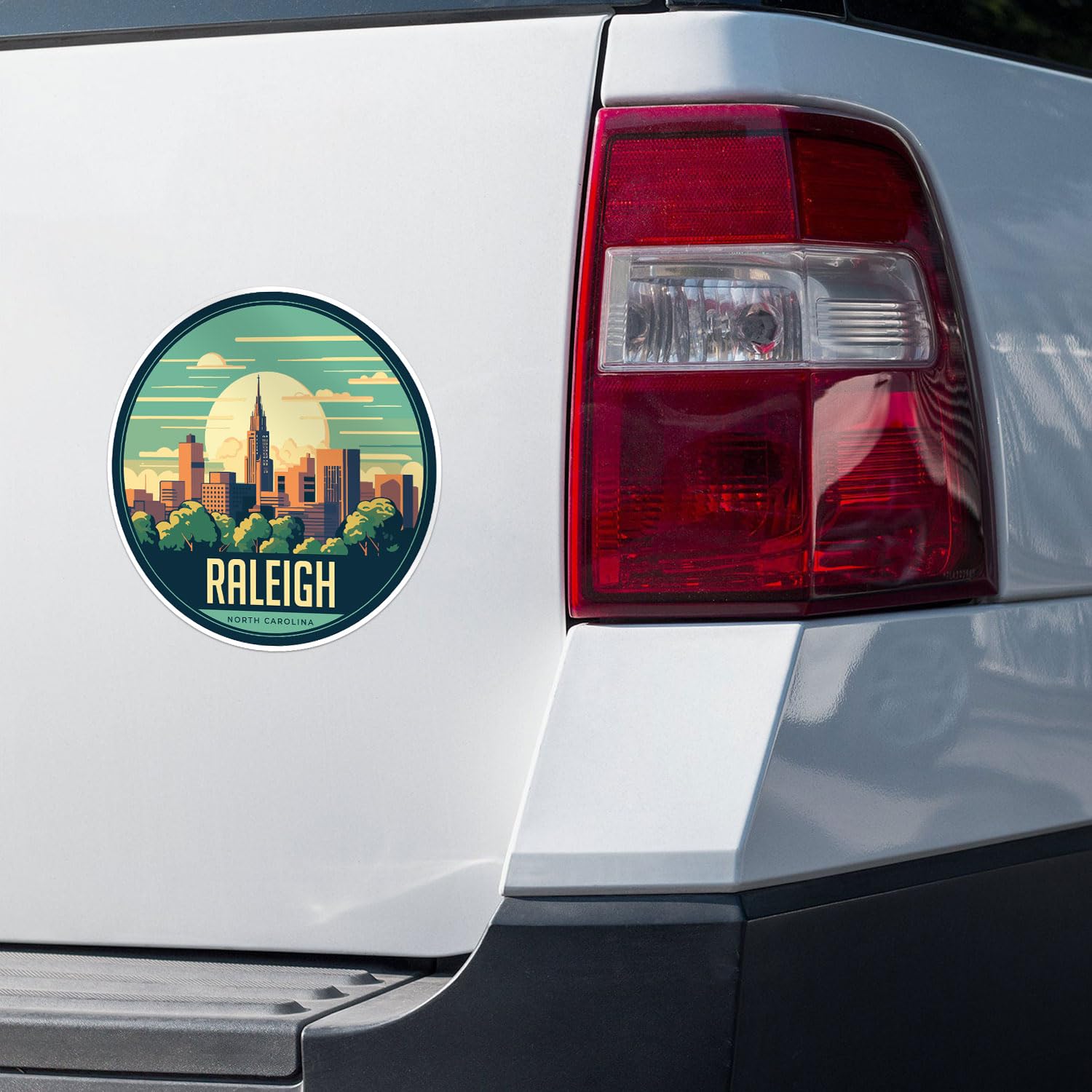 Raleigh City Sticker - Waterproof Vinyl Decal for Car Bumper, Laptop, Water Bottle, Wall, and Window, Size - 5'' Longer Side