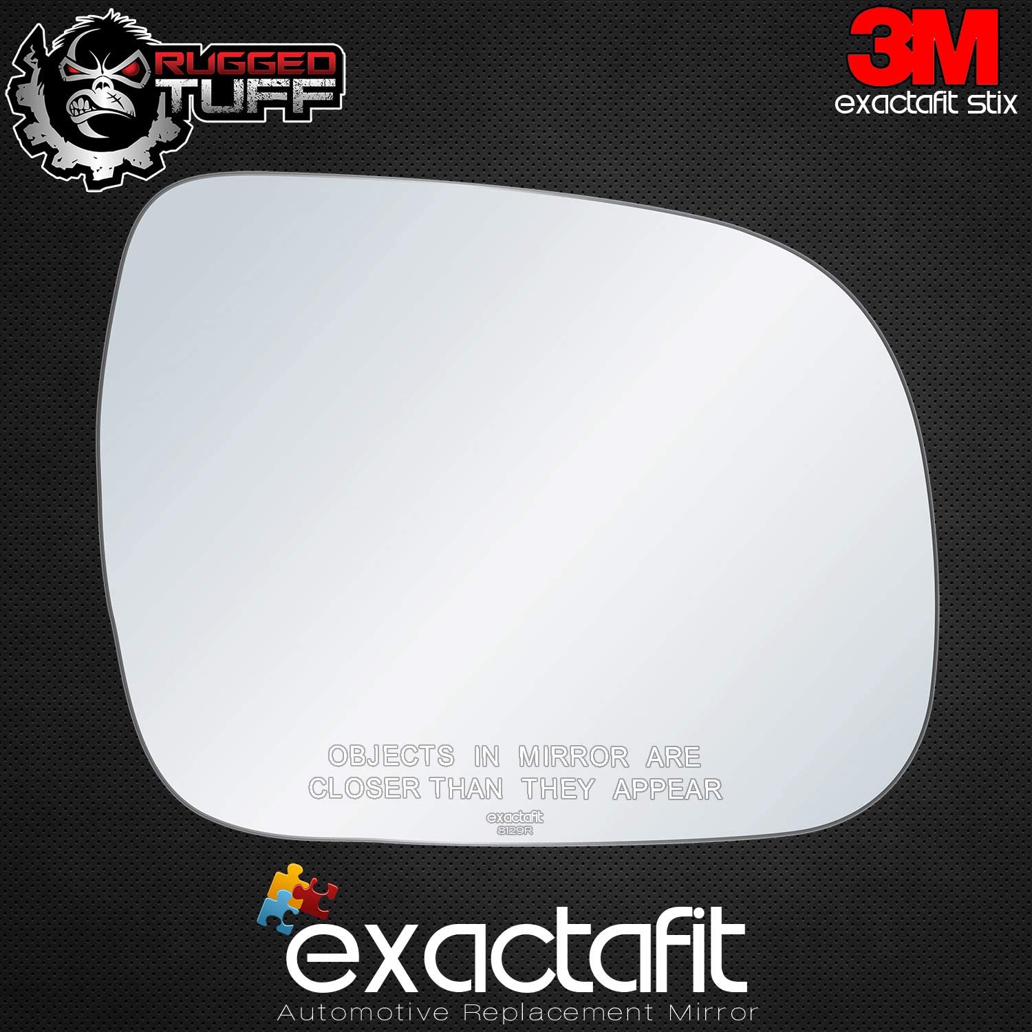 Exactafit 8129R Passenger Side Mirror Glass Replacement Repair Compatible With 2004-2006 Lexus Rx330, 2007-2009 Rx350, 2006-2008 Rx400H