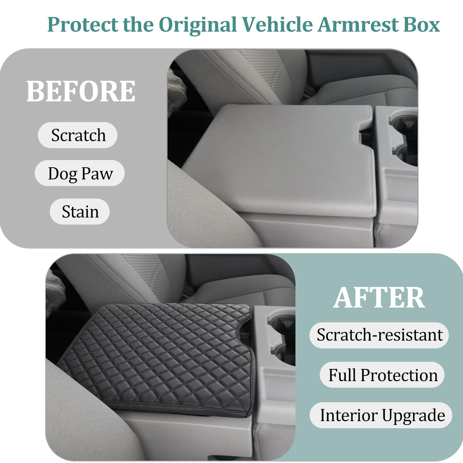 Jdmcar Armrest Cover Compatible With 2015-2024 2025 Ford F150 Accessories, 2017-2025 F250 F350 F450 With 40/20/40 Jump Seat, Cus