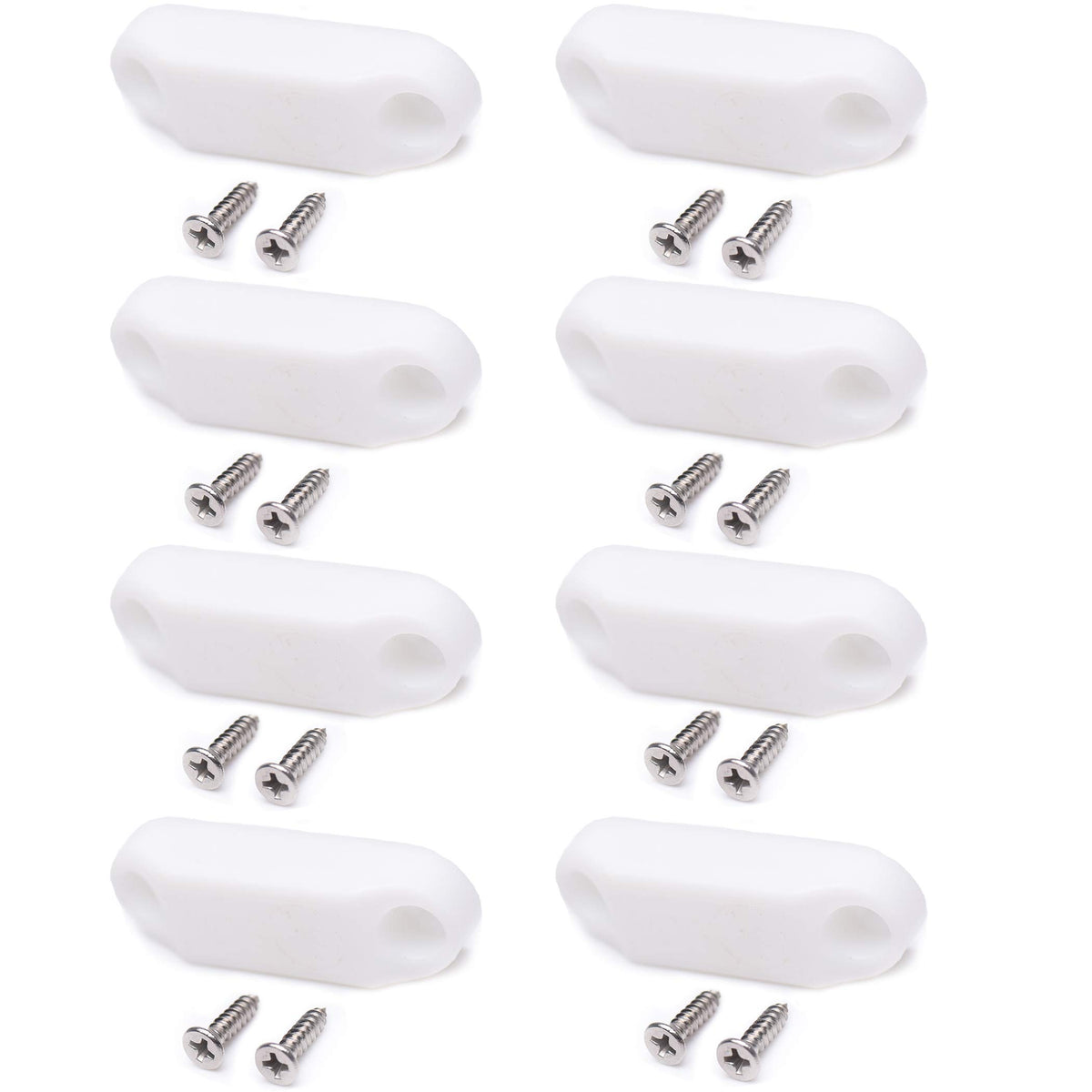 Calpalmy (4 Pairs) Magnetic Baggage Door Catch And Holder Kit - White Rv Storage Door Latch Perfect Alternative For Plastic Spring Clips For Use In Campers And Motor Homes