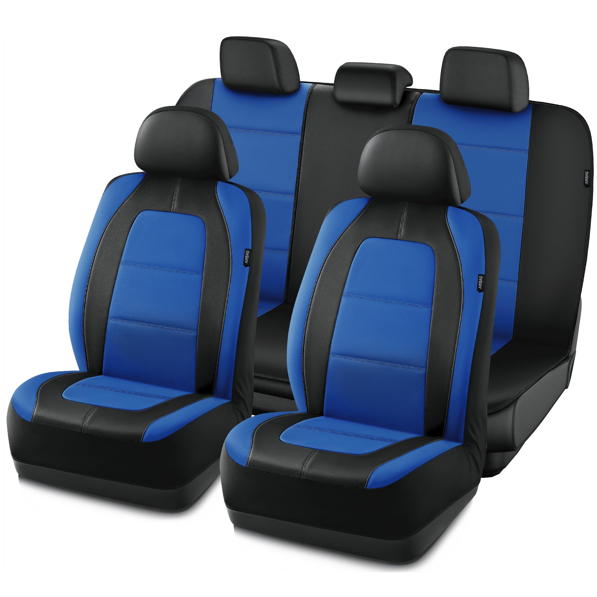 Road Comforts Car Seat Cover, Leather Full Set Car Seat Cover, Automotive Front Rear Seat Covers, Airbag Compatible Universal Fi