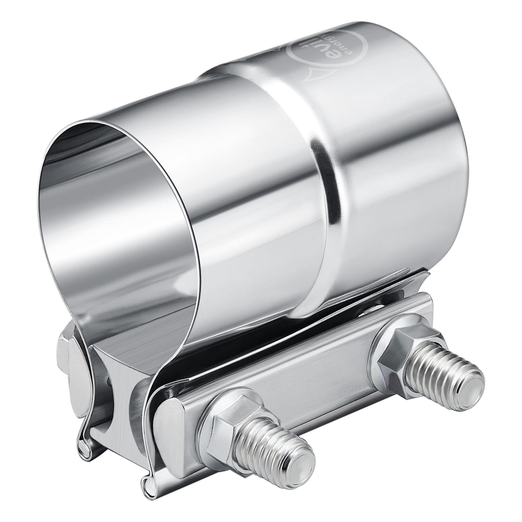 Evil Energy 2.5 ' ' Exhaust Clamp,Lap Joint Band Clamp Stainless Steel For Pipes,Mufflers,Catalytic Converters (1, 2.5 Inch)