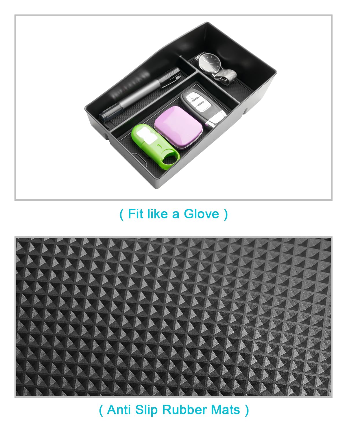 Cdefg 2Pcs For 2023 2024 2025 Hr-V Center Console Organizer Tray For 2023-2025 Honda Hr-V Lower Console Tray Storage Box Floor T