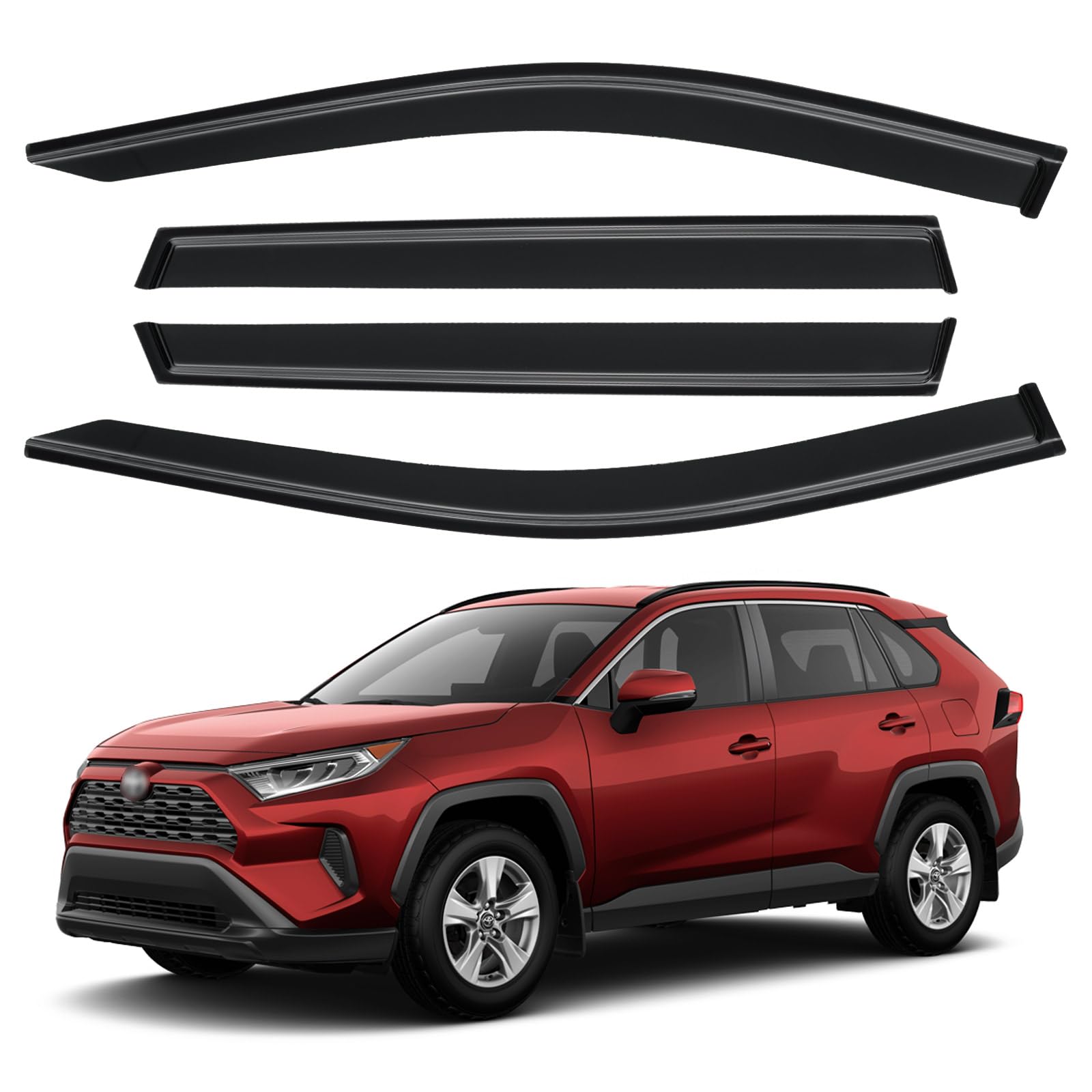 Window Visors Rain Guards Shield for 2019-2025 Toyota RAV4, Out-Channel Window Vent Wind Deflectors Visors Shades for 19-25 RAV4