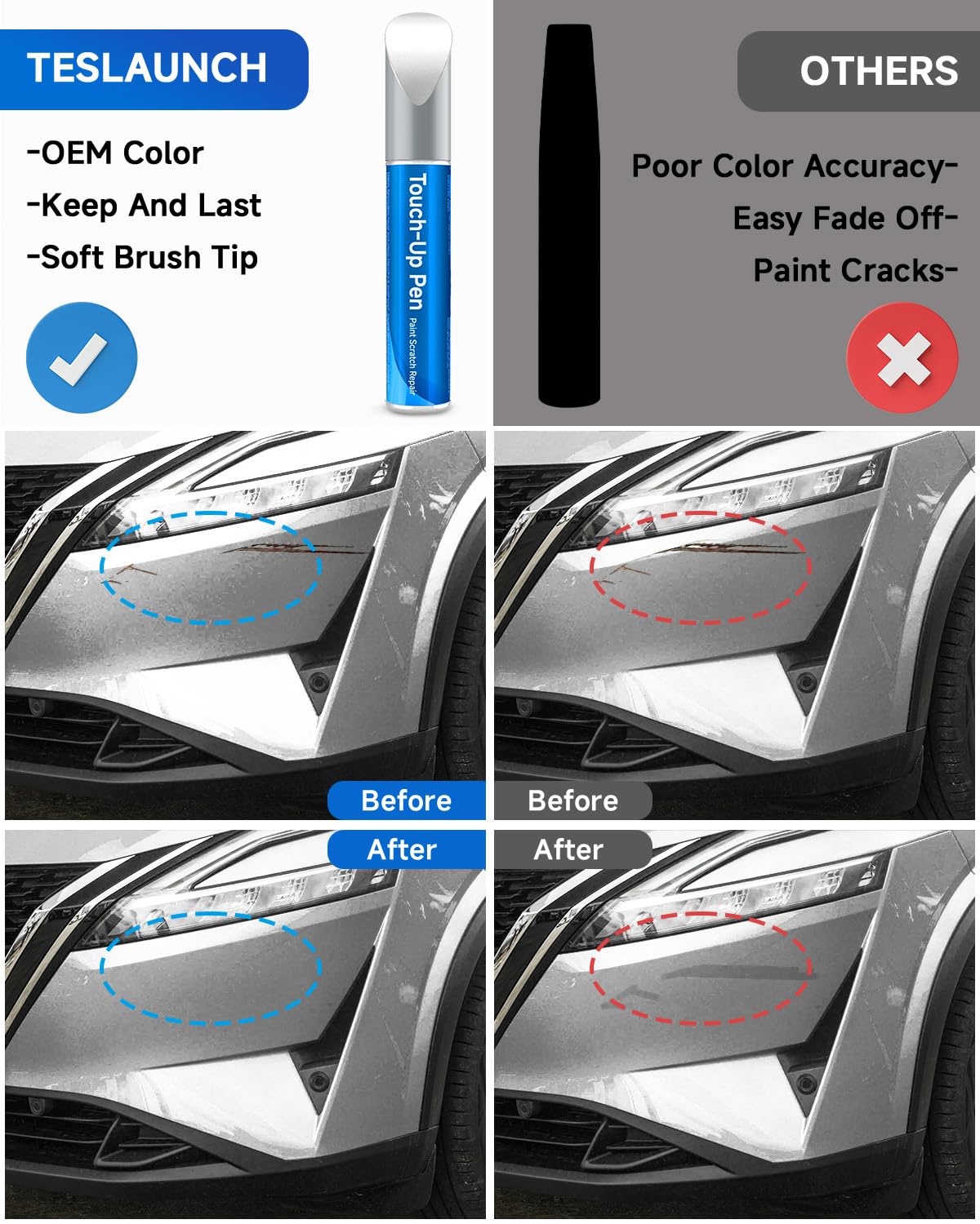 Q10 White Touch Up Paint Compatible with Nissan Exact Match Touch Up Paint Car Scratch Repair