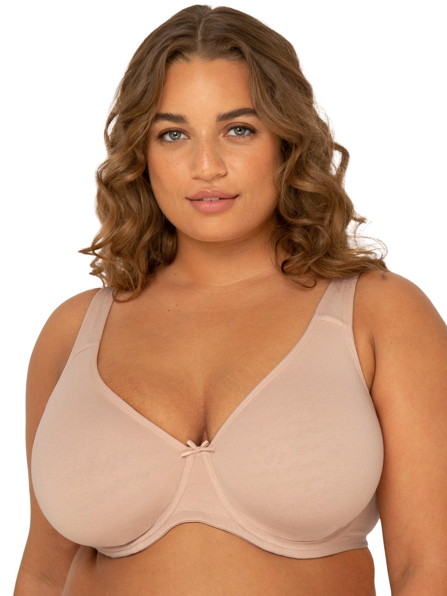 Fruit Of The Loom Womens Plus-Size Cotton Unlined Underwire Bra, Sand, 46Dd