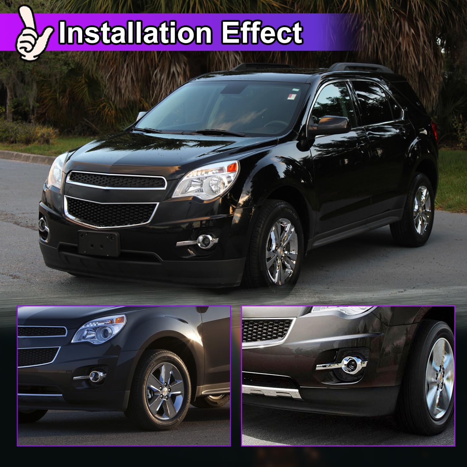 Nixon Offroad Fog Lights Bezels For Chevy Equinox 2010 2011 2012 2013 2014 2015 Fog Lamp Cover Replacement, Left Driver Side(Onl