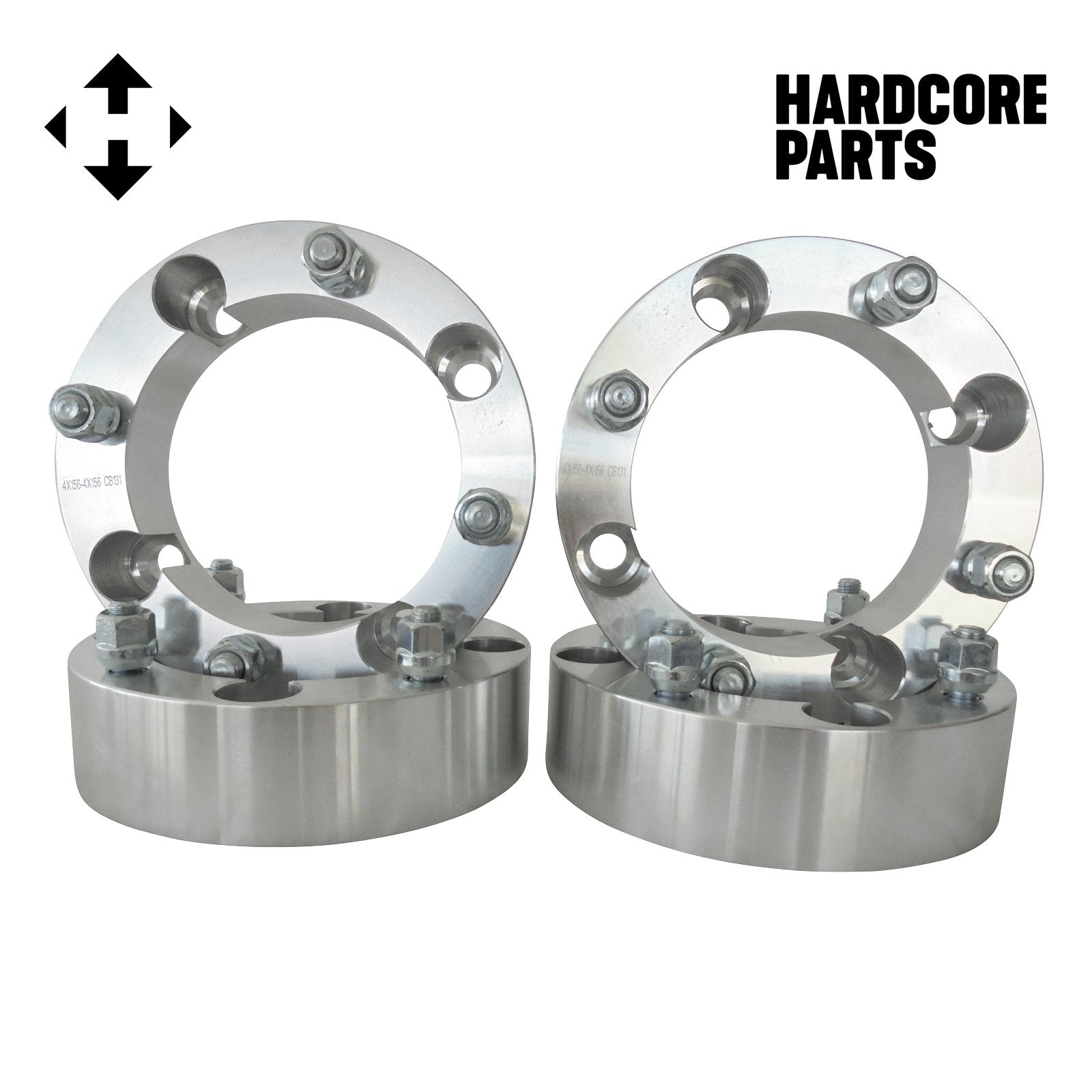 Hardcore Parts 4Pc Atv 4X156 Wheel Spacers 2 With 12X1.5 (M12) Threads - Fits Polaris Ranger Rzr Xp 1000 Trail 900 Xc High Performance S Ranger Ace