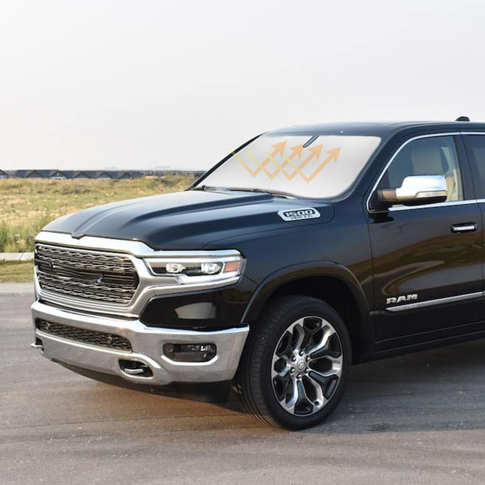 Sun Shade Windshield Sunshades Cover For 2011-2018 Dodge Ram 1500 2500 3500 Truck Accessories Custom Fits 2Dr Regularcab, 4Dr Qu