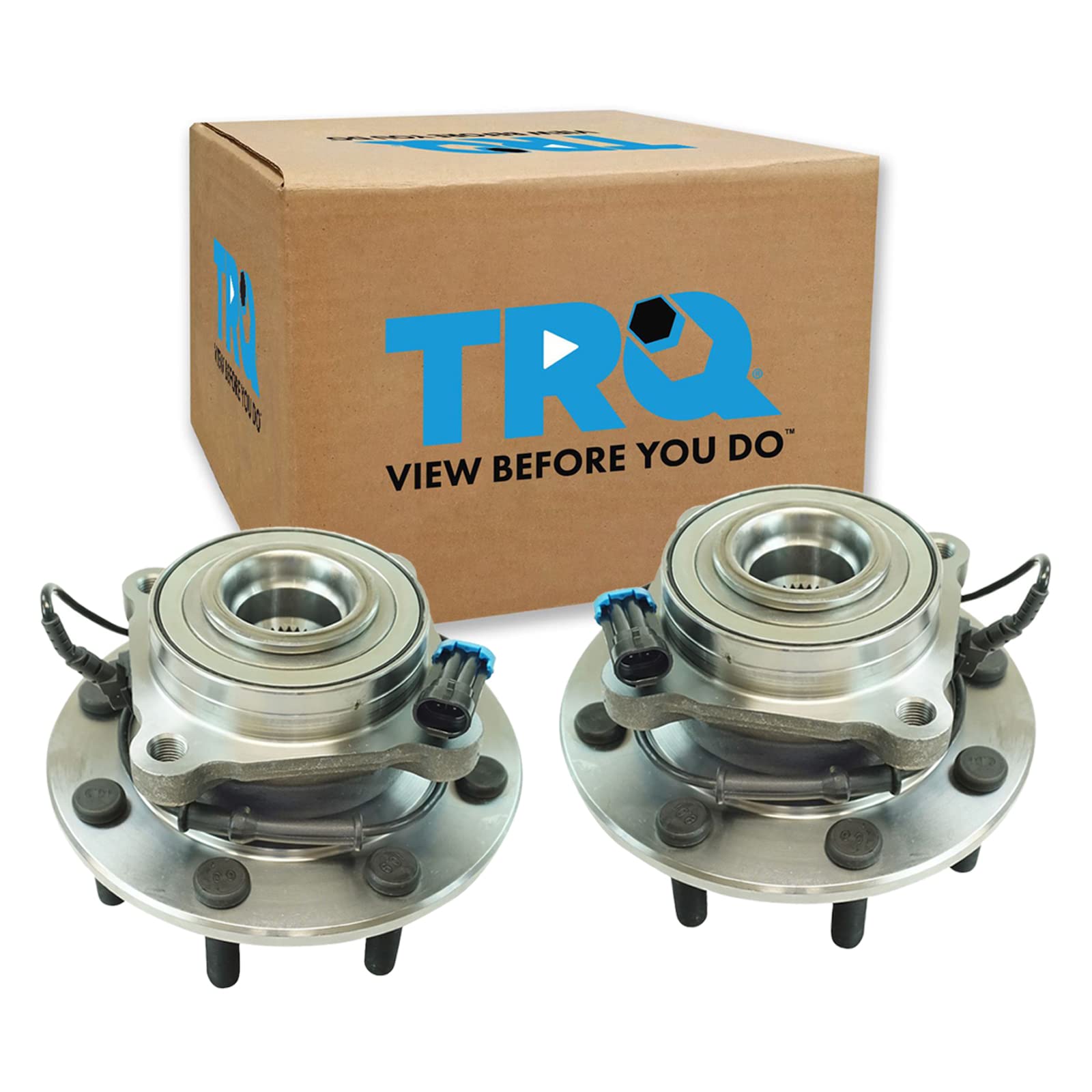 Trq Front Wheel Hub Bearings Assembly Set Compatible With 2007-2010 Chevrolet Silverado 3500 Hd Gmc Sierra 3500 Hd
