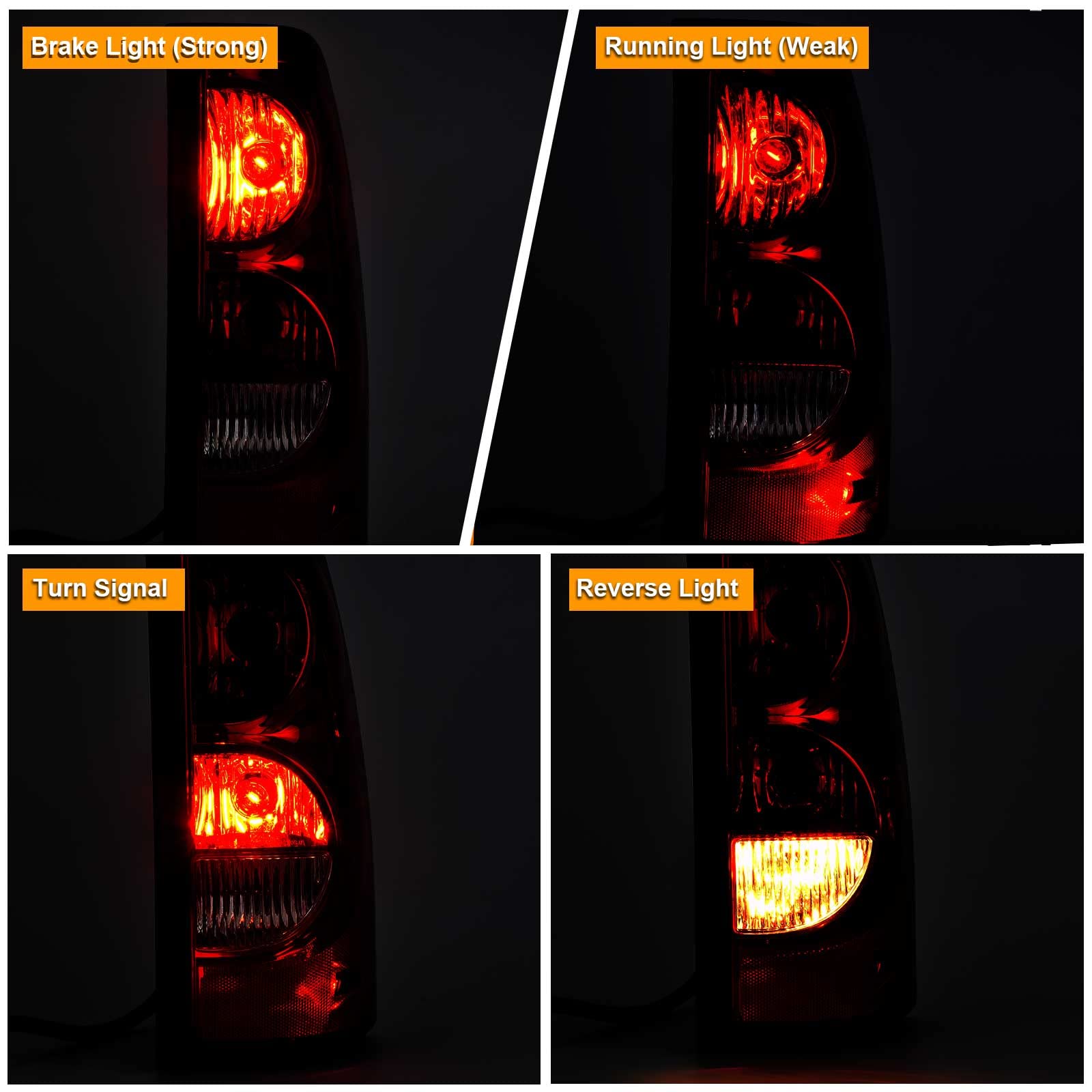 Nakuuly Tail Lights Rear Lamp Compatible With 2003-2006 Chevy Silverado 1500 2500 3500 1500Hd 2500Hd 2007 Classic Driver And Passenger Side Taillights Brake Signal Assembly With Bulb And Harness