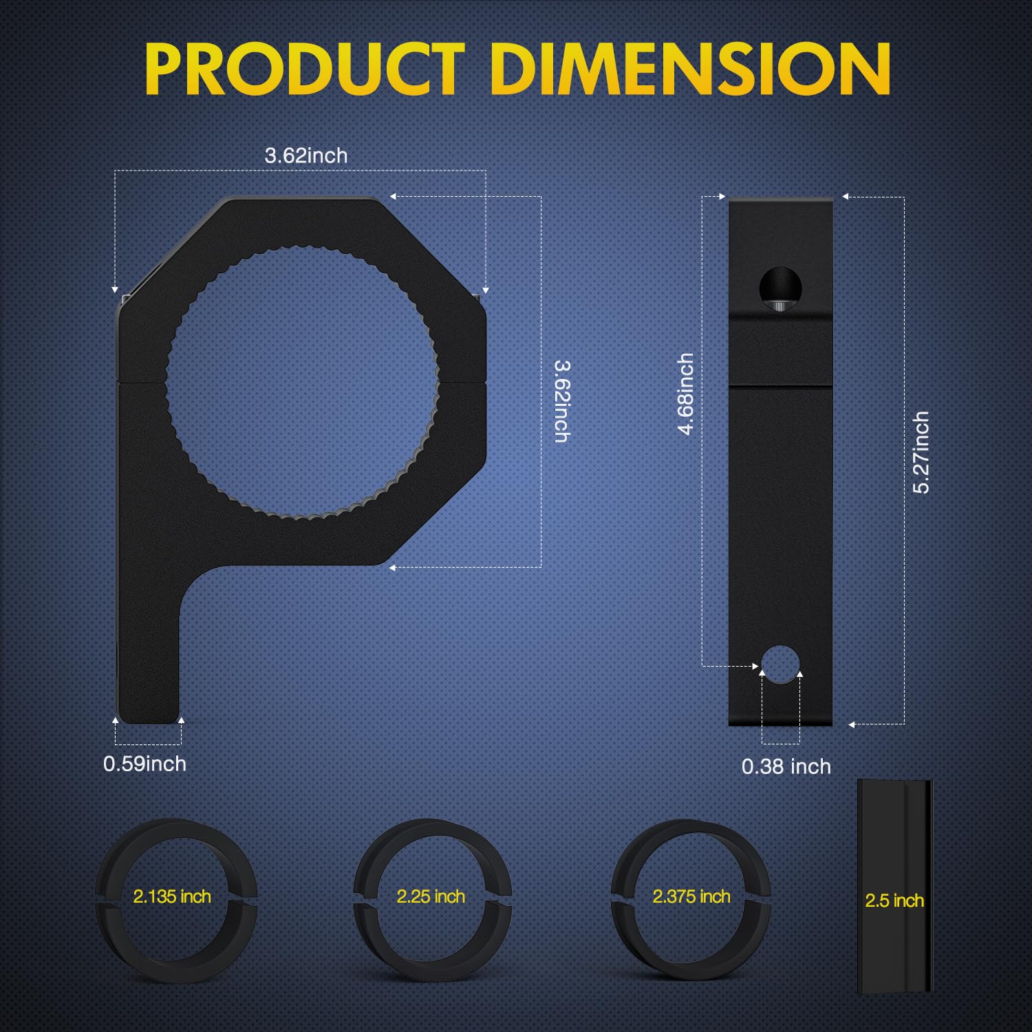 Nilight 4Pcs Roll Bar Clamps Mounting Brackets Led Light Mount Clamp Tube Lights Mounts Fit On 2.135'' 2.25'' 2.375'' 2.5'' Bull