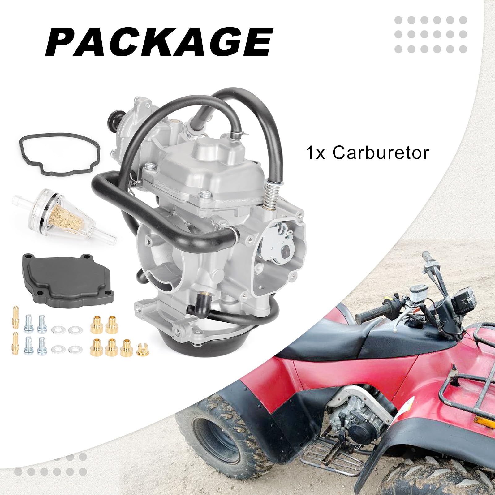 Carburetor Carb w/Diaphragm Cover for Arctic Cat 400 2x4/4x4 1998-2001 Bearcat 454 4x4 1998 500 4x4 1998-2000 (Exclude Auto Edit