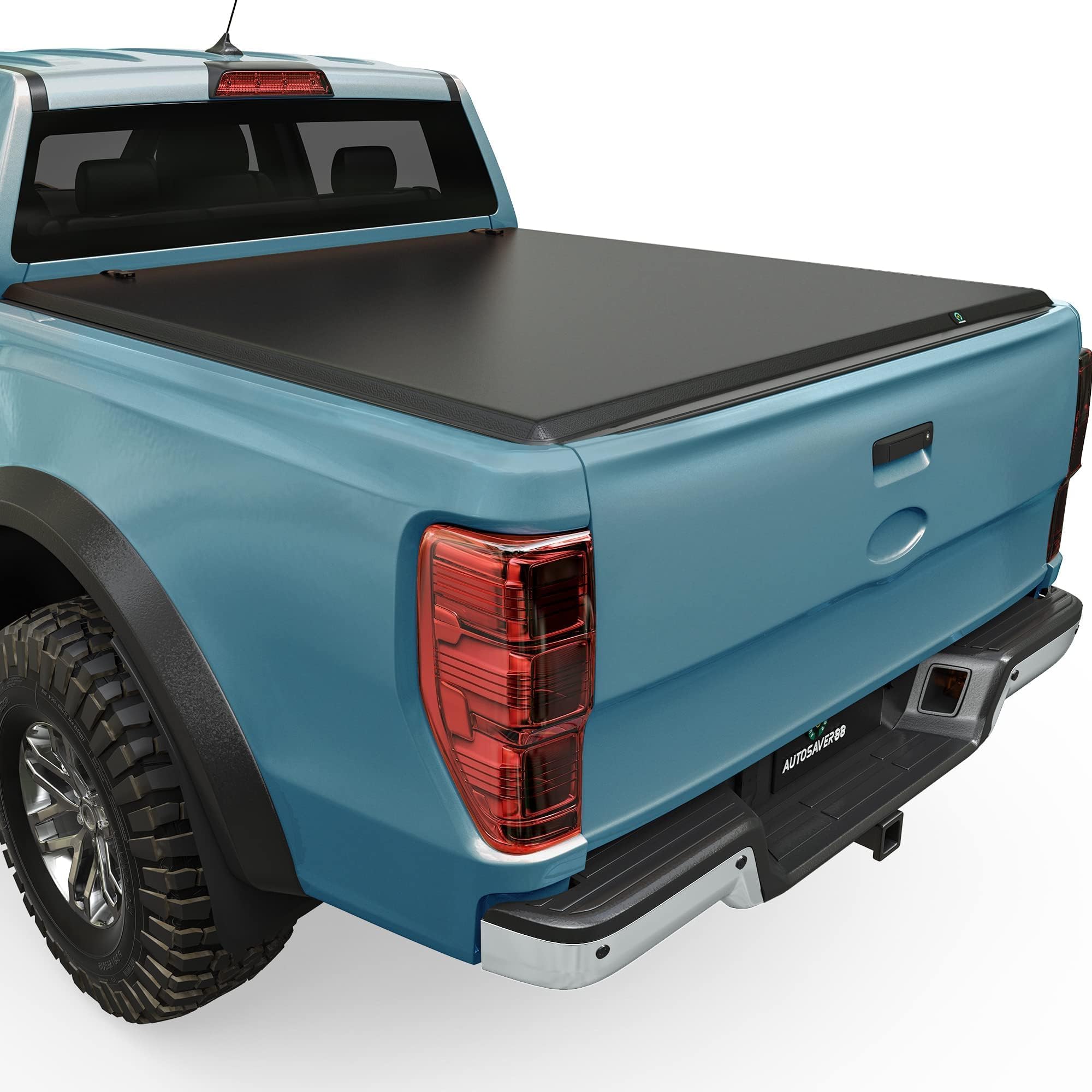 Autosaver88 Tri-Fold Soft Truck Bed Tonneau Cover Compatible With 2022 2023 2024 2025 Ford Maverick 4.5 Feet Bed