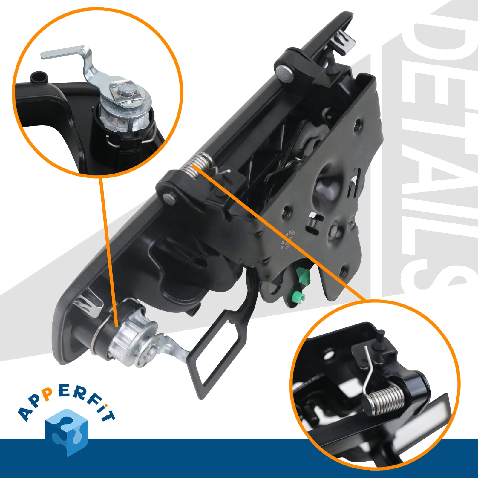 Apperfit Locking Tailgate Handle Latch W/Bezel & Lock Cylinder 22755305 Compatible With 2007-2014 Chevrolet Chevy Silverado Gmc Sierra 1500 2500 3500 Truck Bed Tail Gate Door Panel