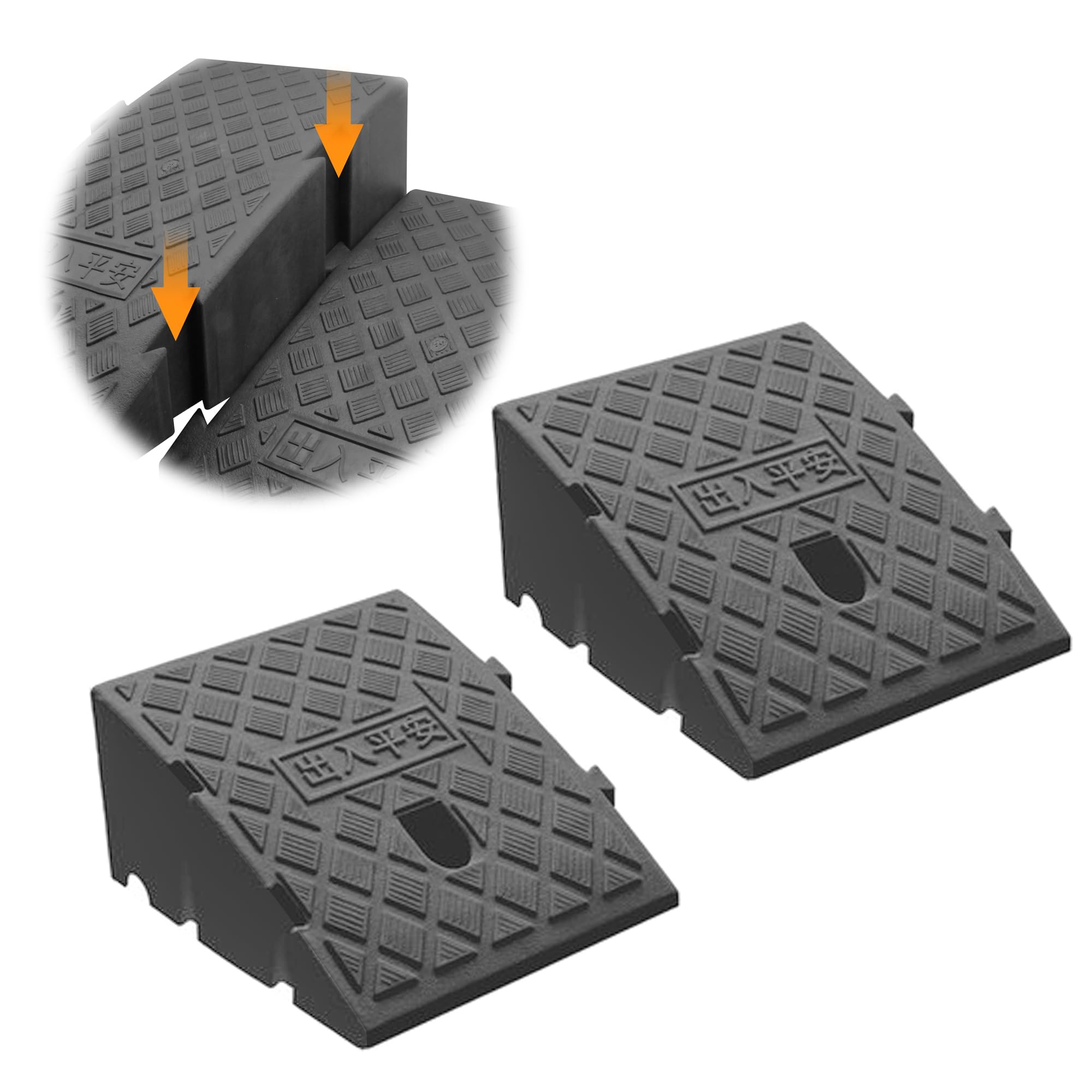 Curb Ramp, Portable Lightweight Plastic Driveway Curb ramps,Ramps for Low Cars,Motorcycle Ramp,Curb Ramps - 2PCS (High5 in(12.7c