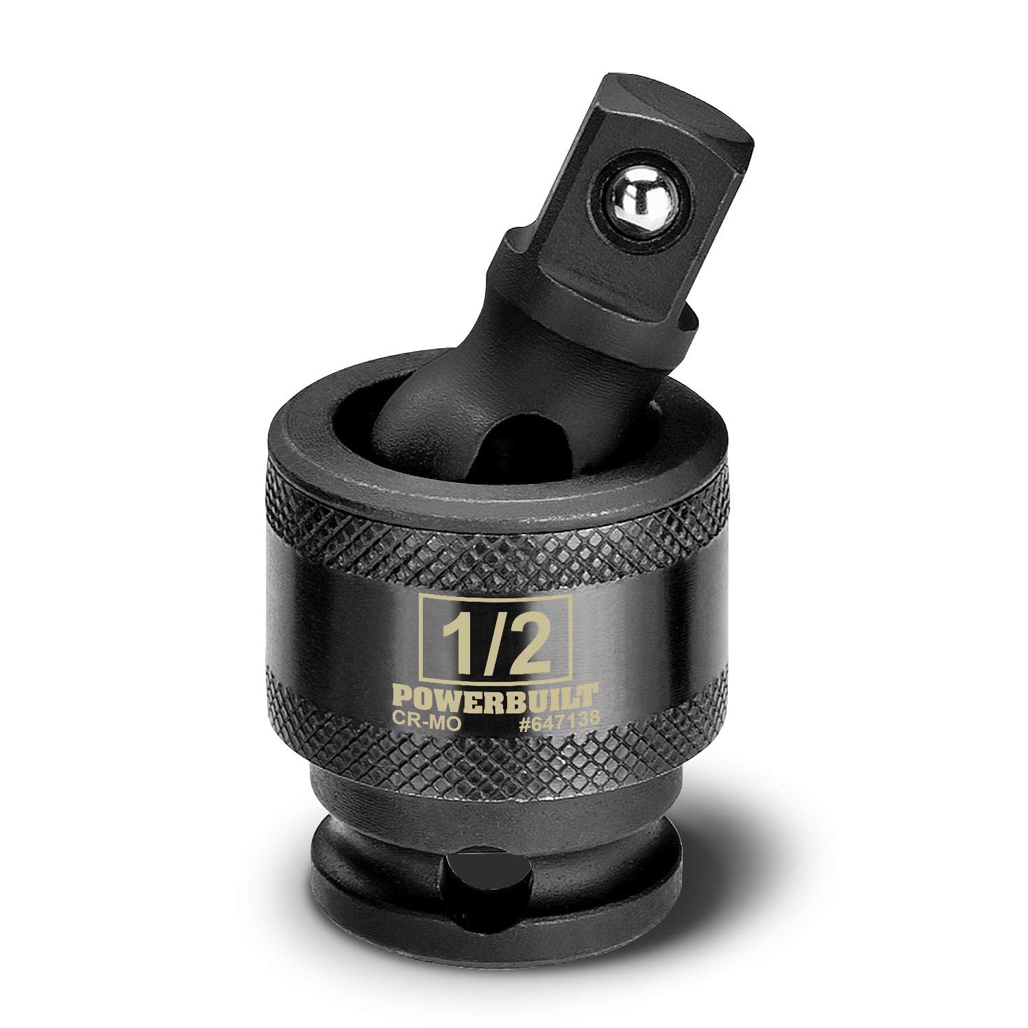 Powerbuilt 1/2-Inch Drive Impact Universal Joint, Chrome Moly Steel - 647138, Black