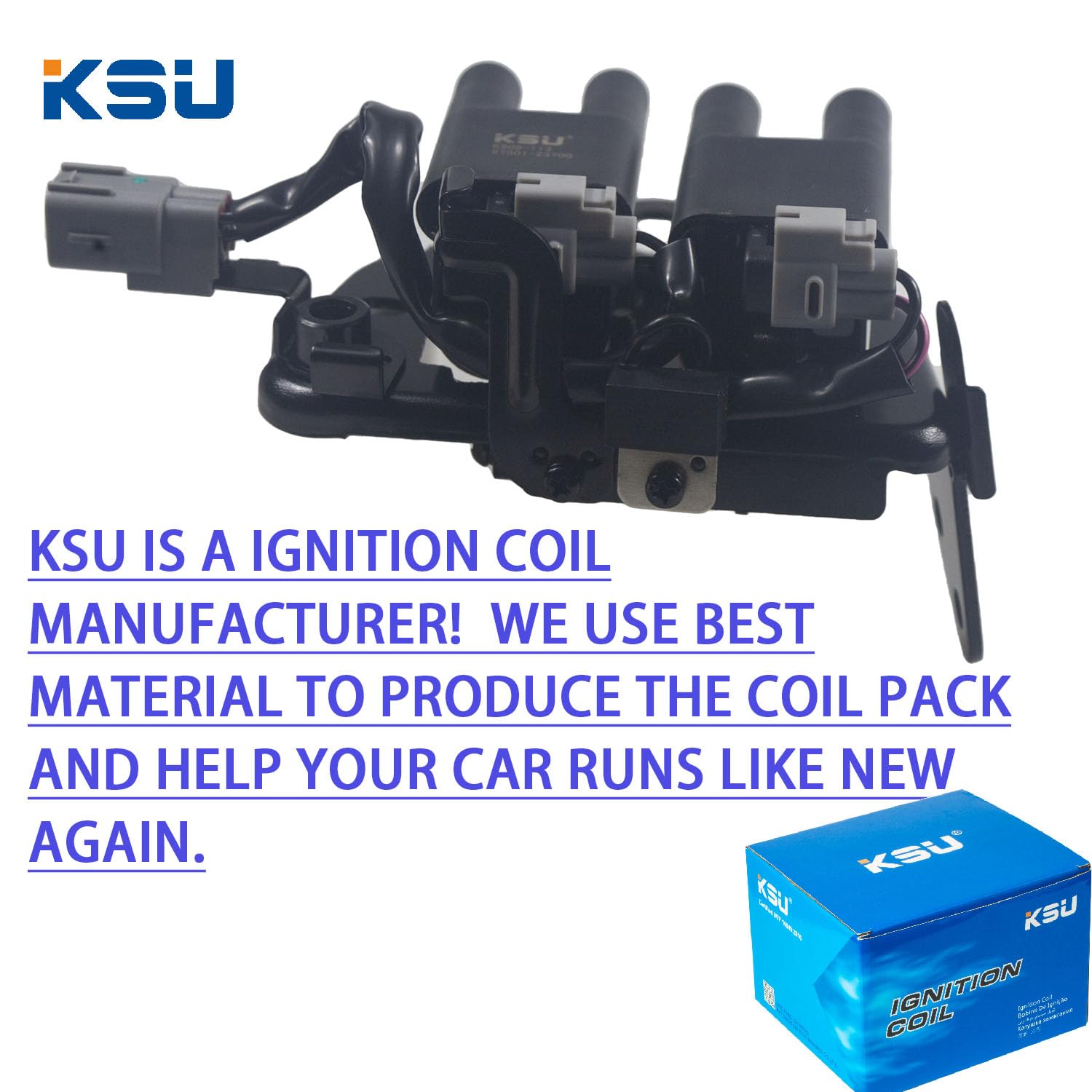KSU coil pack for Elantra 2.0L L4 2003 2004 2005 2006 2007 2008 2009 2010 2011 2012 uf419