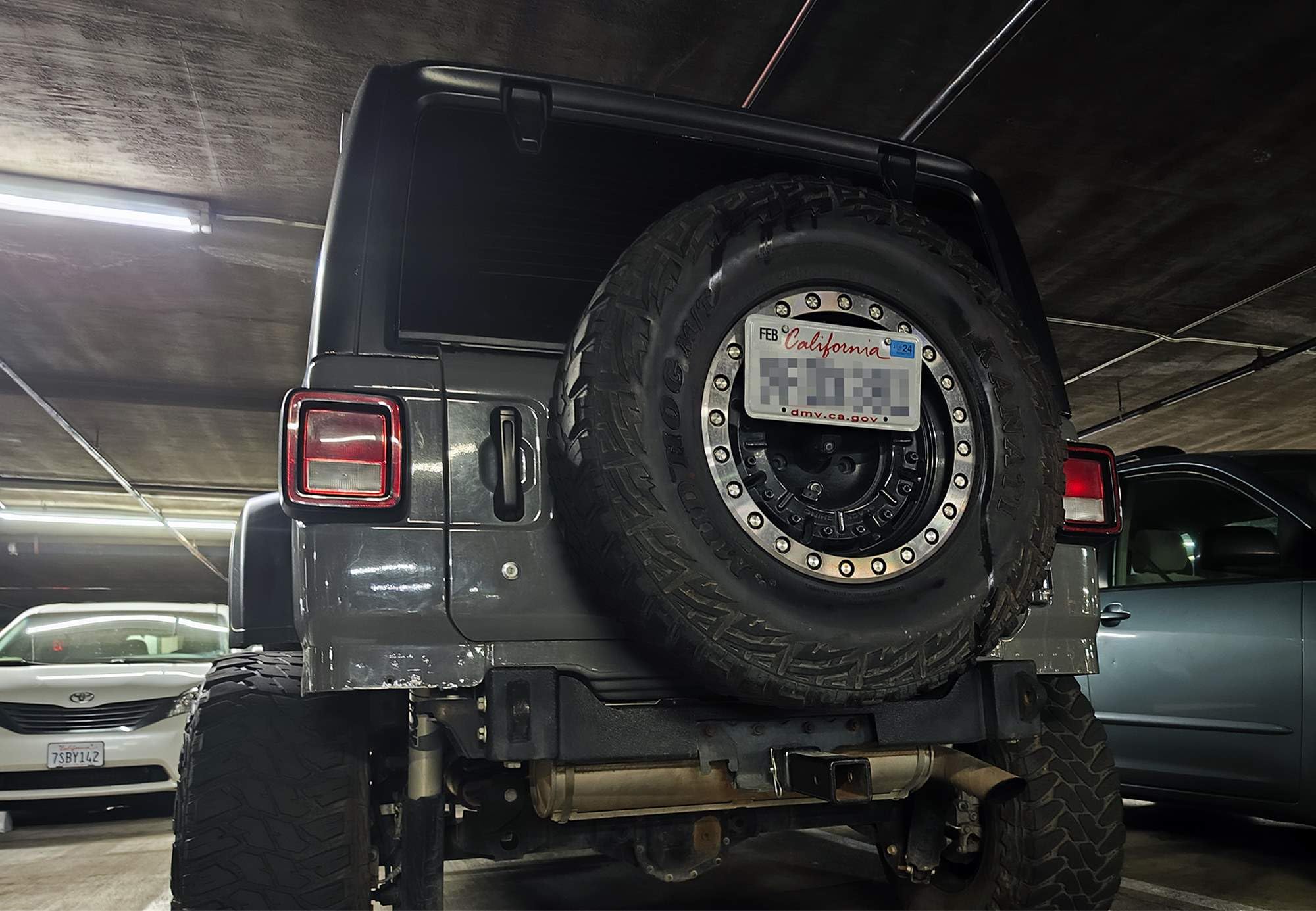 Ijdmtoy Rear Spare Tire Mount License Plate Relocator Bracket Compatible With Jeep 2007-2017 Wrangler Jk