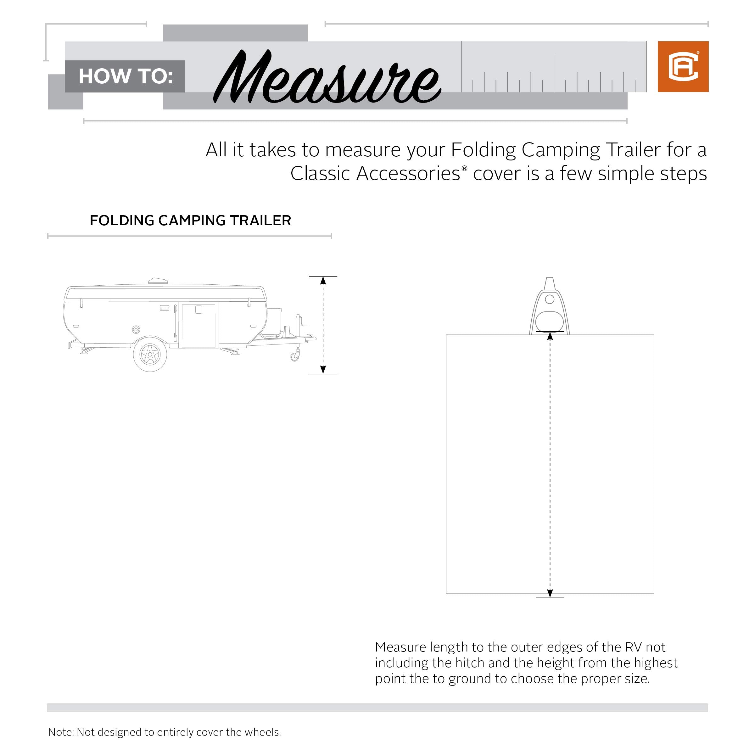 Classic Accessories Over Drive Polypro3 Folding Camping Trailer Cover, Fits 18'-20'L, Rv Cover, Camper Cover, Travel Trailer Cover
