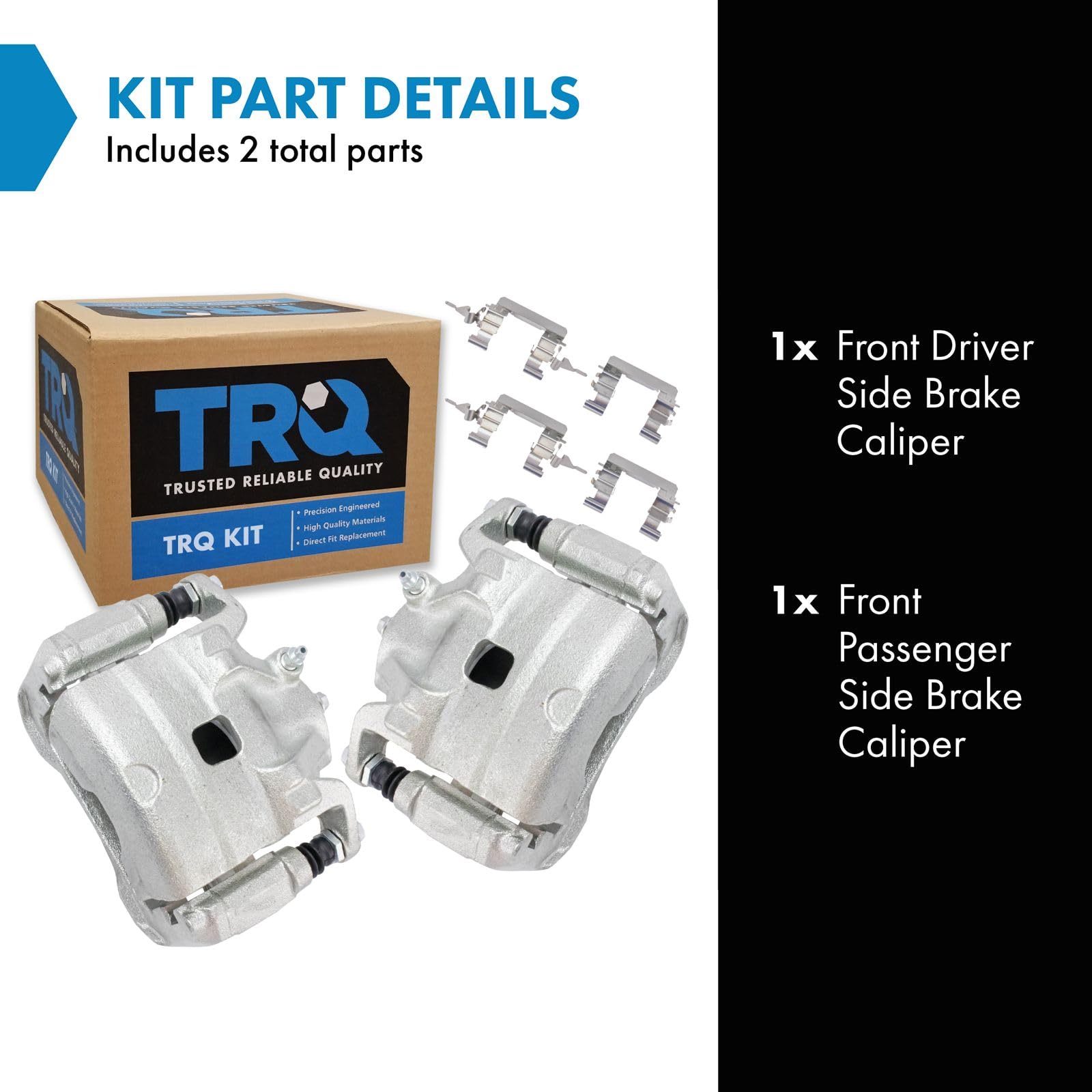 Trq Front Brake Caliper Set Compatible With 2007-2009 Nissan Altima 2007-2010 Sentra