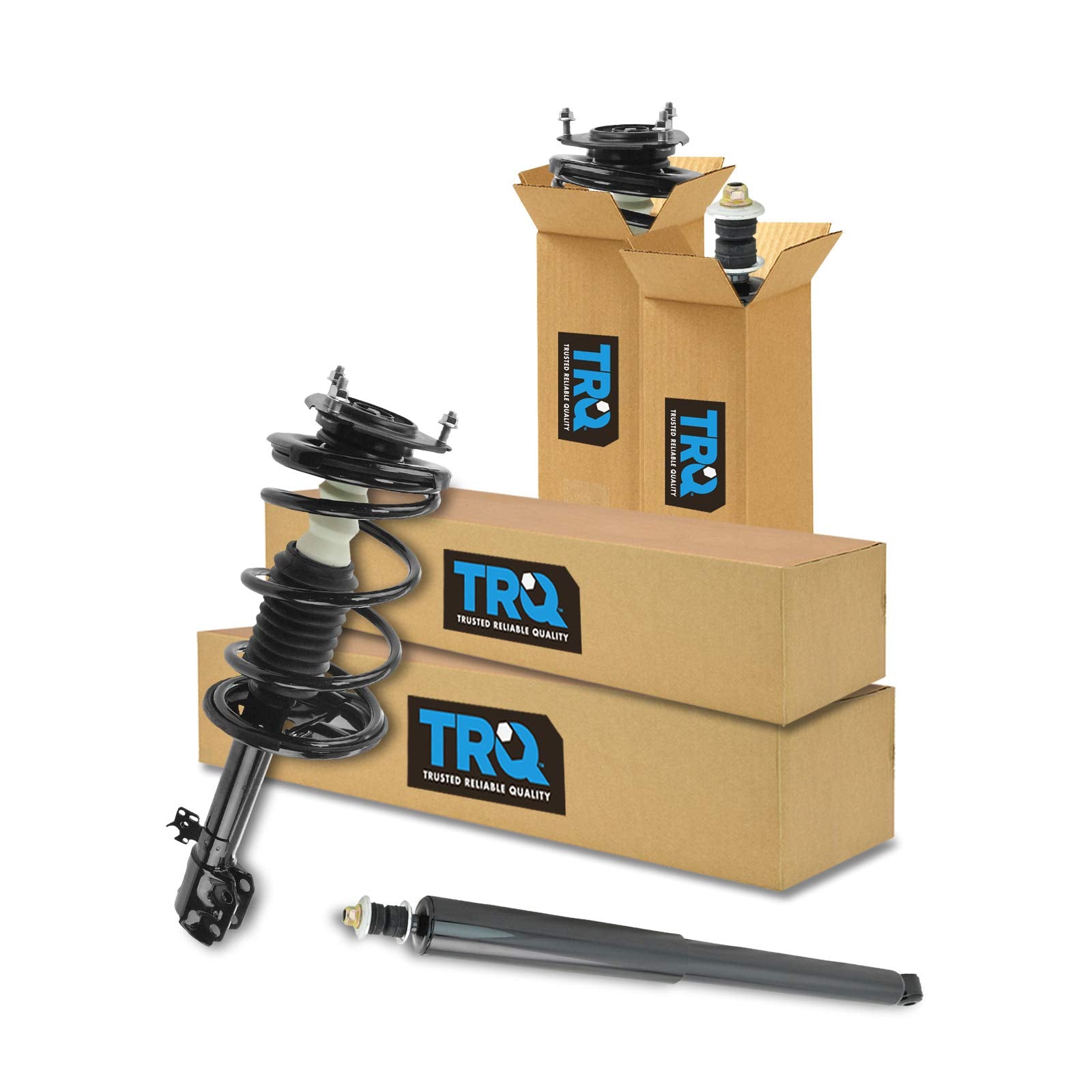 Trq Front And Rear Complete Strut Assembly & Shock Absorber Kit Complete Strut & Coil Spring Assembly Compatible With 2001-2005 