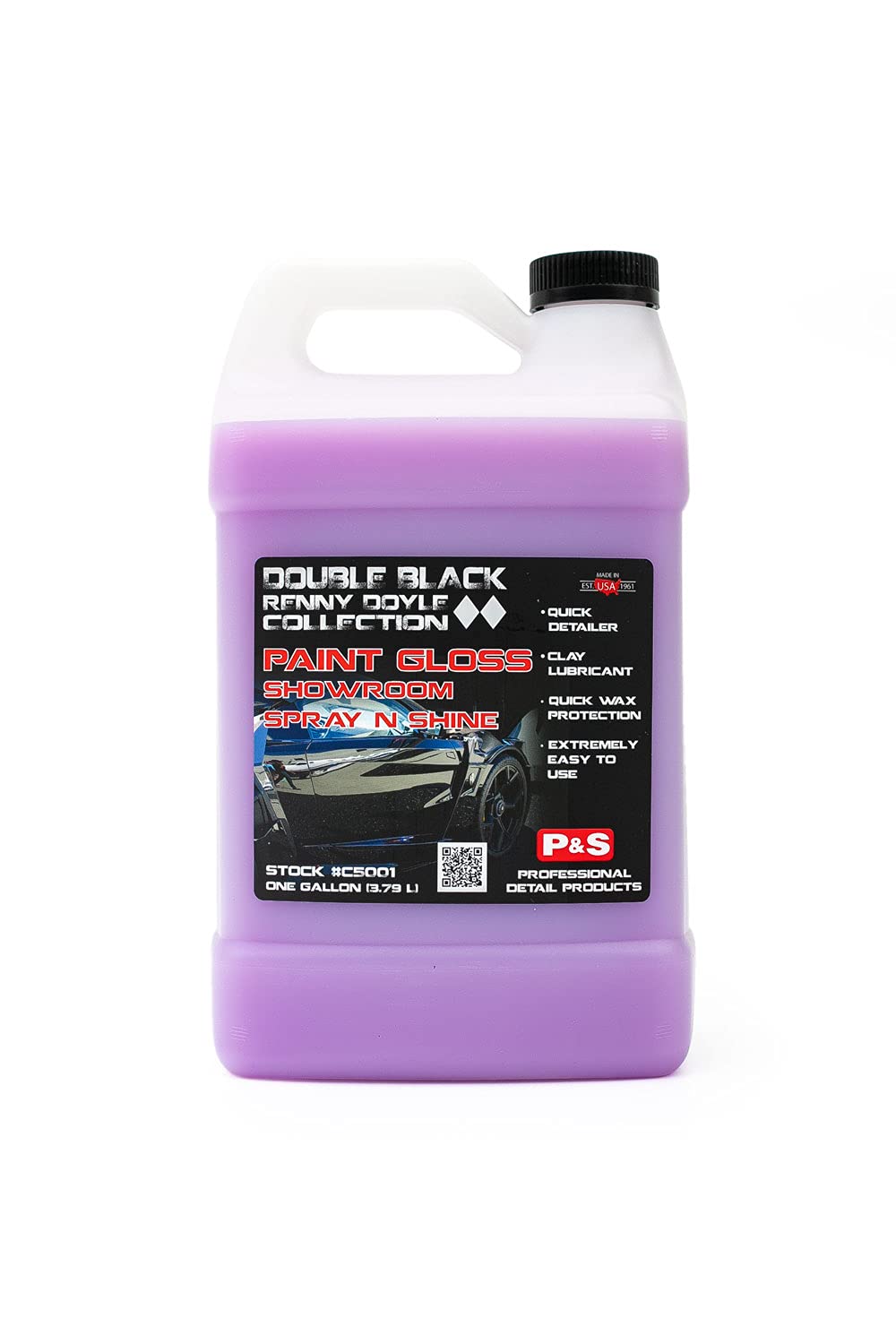 P & S Professional Detail Products Paint Gloss Showroom Spray N Shine - Professional Car Detailing Spray With Excellent Clay Lubricant, Removes Dirt, Fingerprints, Dust, And Smudges - 1 Gallon