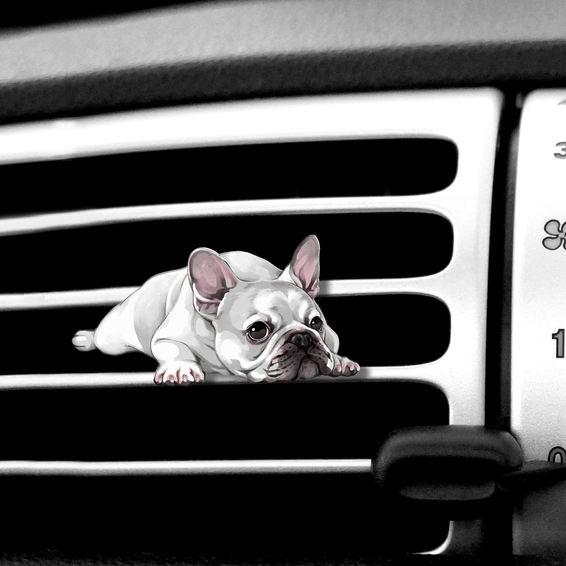 WIRESTER Fresh Scented Car Air Freshener Vent Clip, Decorative Accessories, Interior Decoration for Cars - French Bulldog Dog Ly