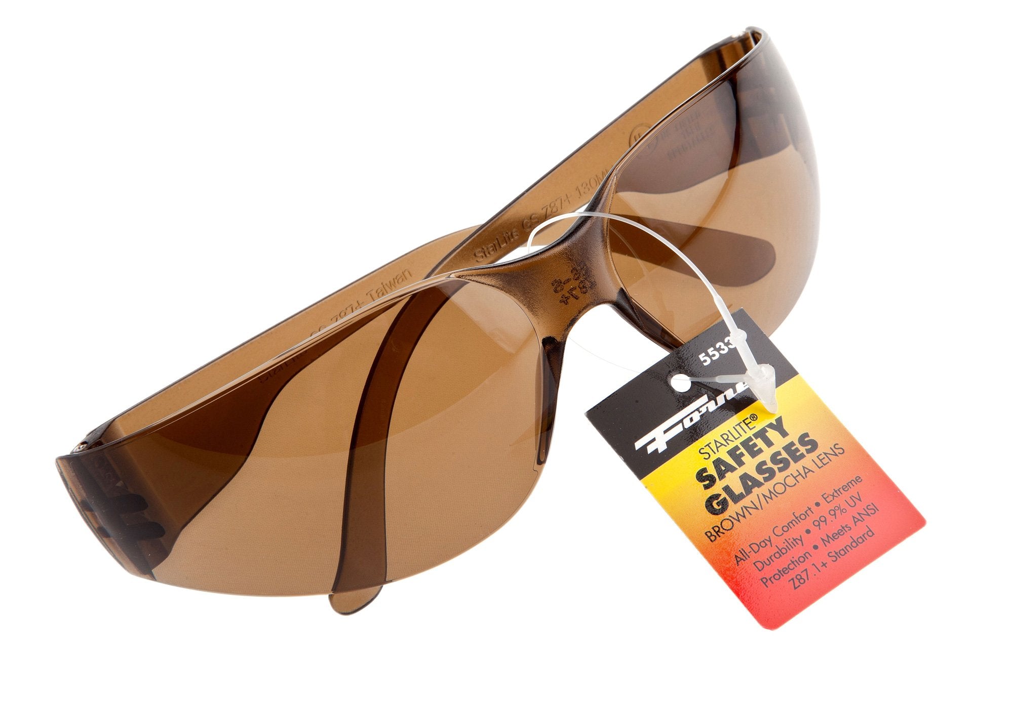 Forney 55324 Starlite Safety Glasses With Brown Mocha Tint, 10-Pack