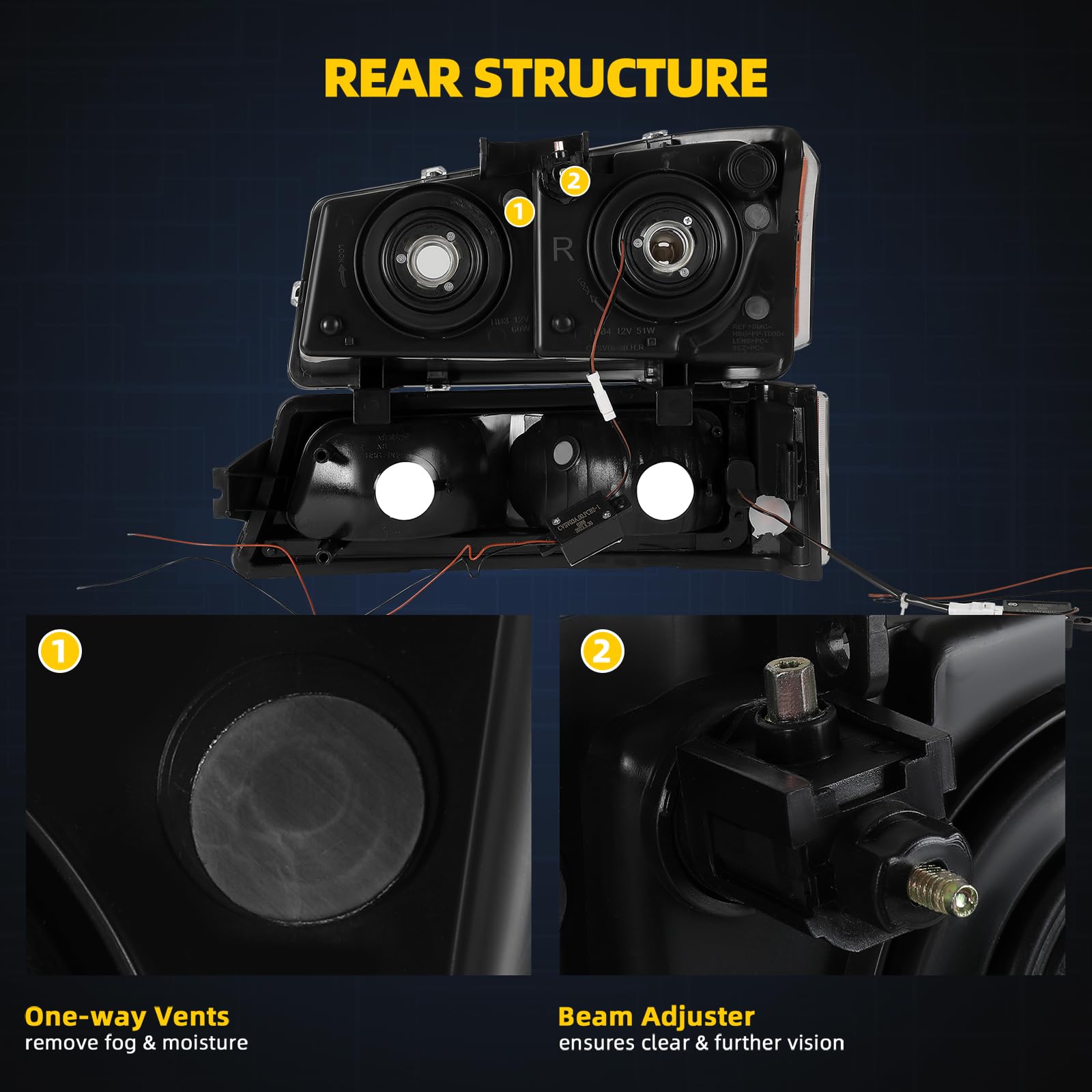 Dwvo Headlight Assembly Compatible With 2003 2004 2005 2006 Chevy Avalanche Silverado 1500 1500Hd 2500 2500Hd 3500/2007 Chevrole