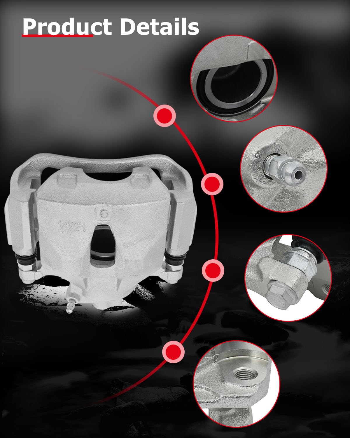 cciyu 19B2714 19B2715 Front Left & Right Brake Calipers With Bracket For Toyota For Avalon 2005-2007,For Toyota For Camry 2005-2