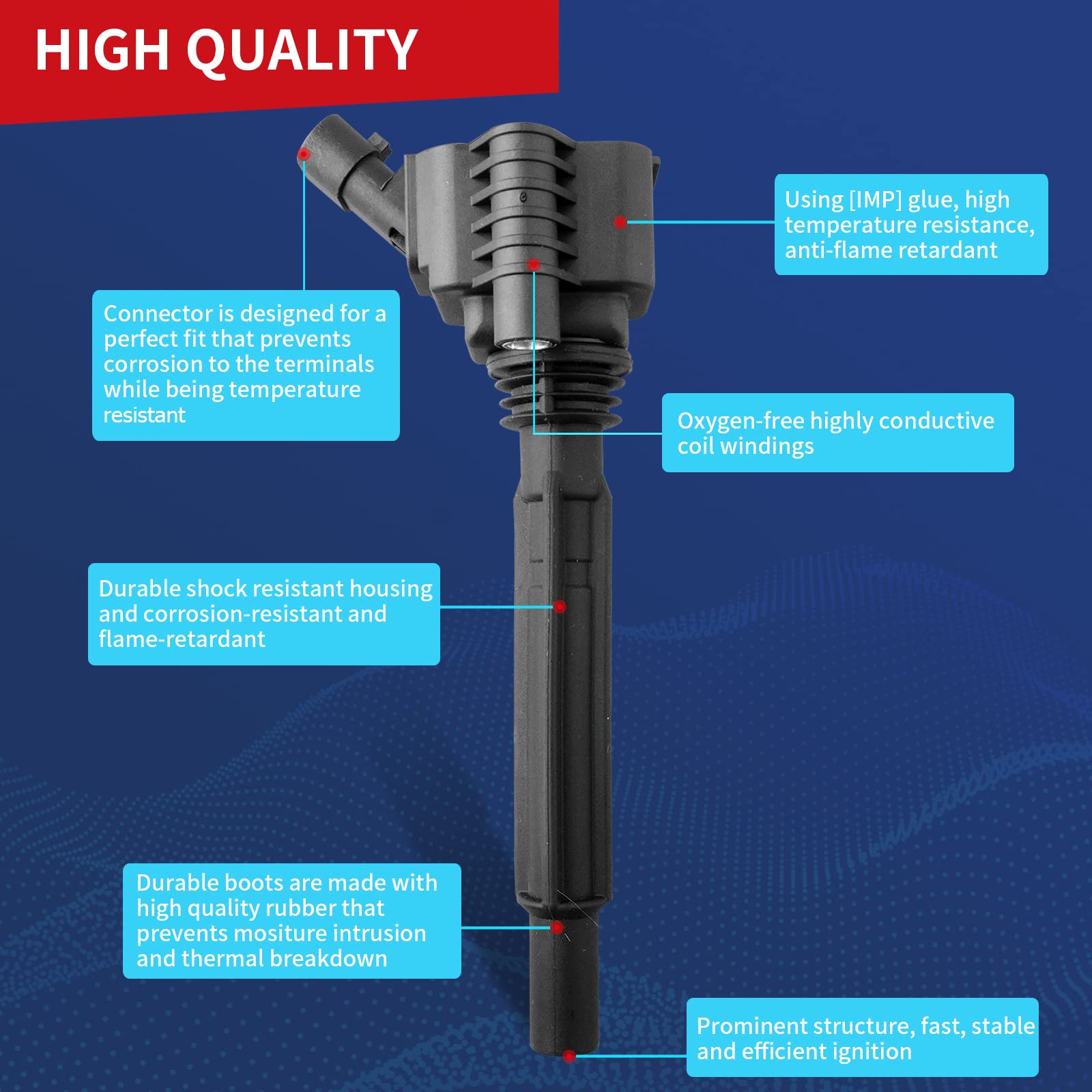 Drcax Oem Ignition Coil Uf673 Compatible With Dodge Dart 2013-2016 Fiat 500 2012-2017 Replaces 68081914Ac 68081914Aa - 1.4L L4 E