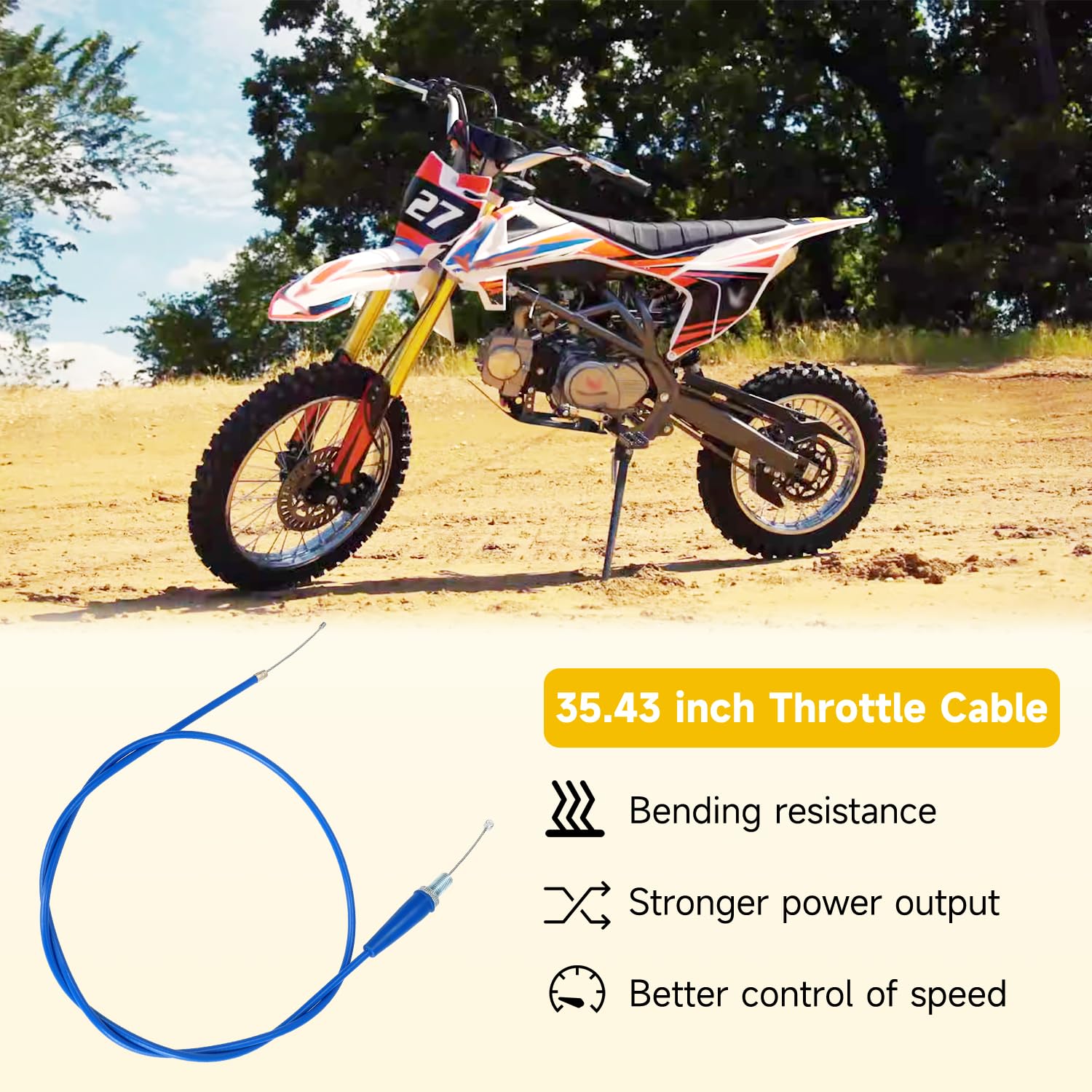 Hiaors 35.43 Inch Throttle Cable Compatible With 70Cc 90Cc 110Cc Pit Dirt Bike Ssr125 Baja Dirt Runner Dr70 Tao Tao Db14 Coolste