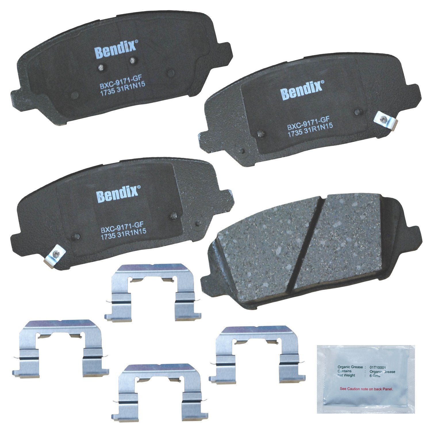 Bendix Priority1 Cfc1735 Ceramic Front Brake Pads For Hyundai Veloster 2017-2016, Kia Forte 2014, Forte5 2018-2014, Forte Koup 2