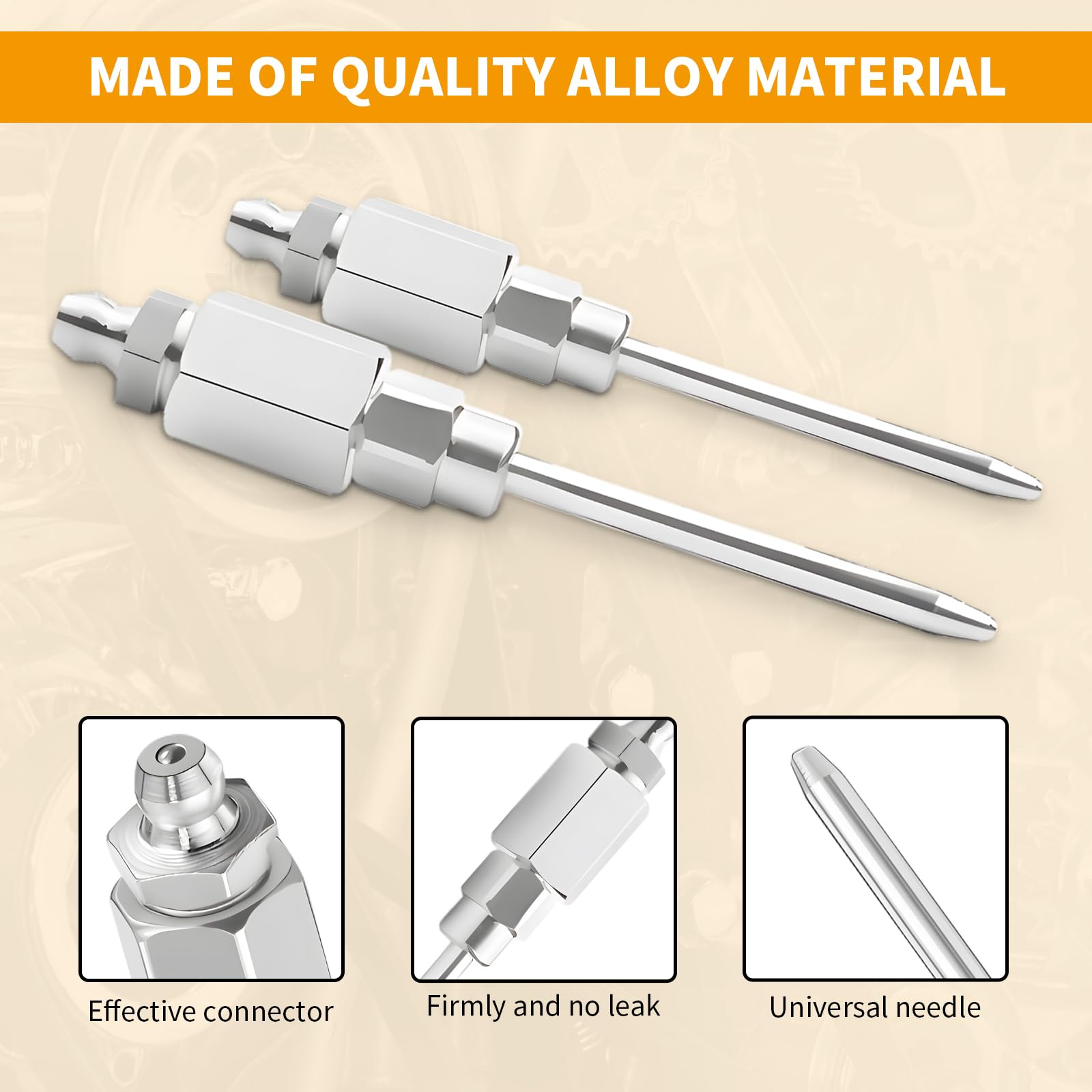 ATIVERE 6PCS Grease Gun Tips, Contain 4PCS 1/8 Inch NPT Threads 18G Grease Gun Needle Tips and 2PCS Narrow Grease Needle Dispens